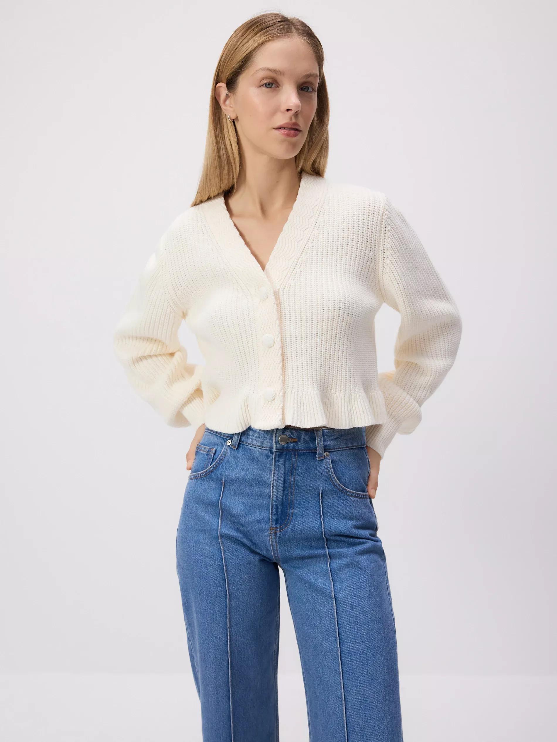 Blue Denim Wide-Leg Jeans, , large image number 1