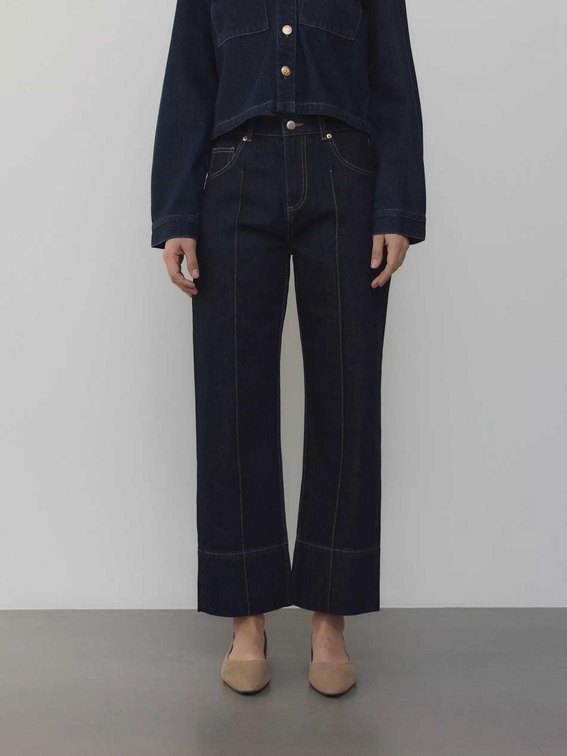 Navy ed Denim Wide-Leg Jeans, , large image number 1