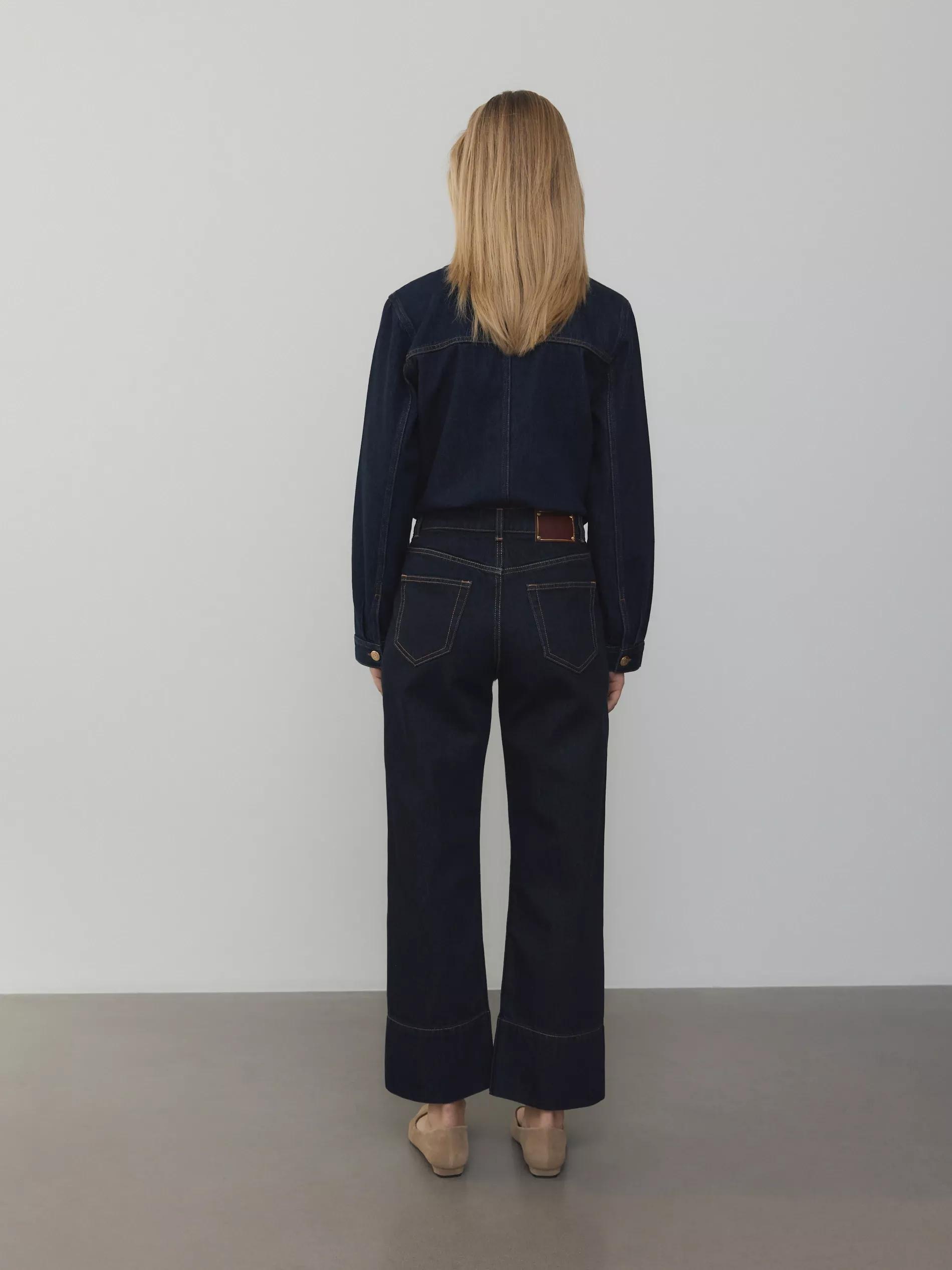 Navy ed Denim Wide-Leg Jeans, , large image number 2