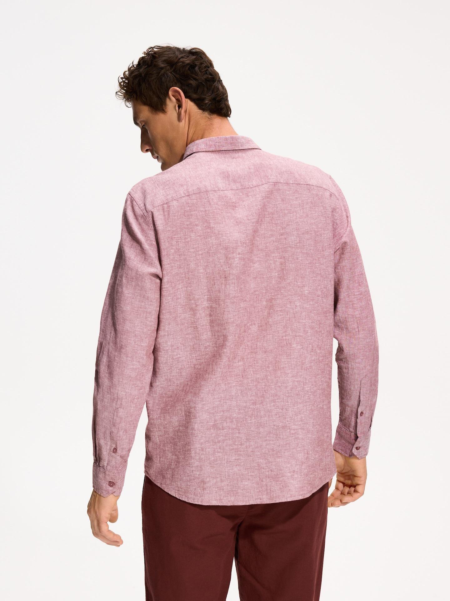 Carmine Regular Fit Shirt With Linen Blend, 7401_92M, medium