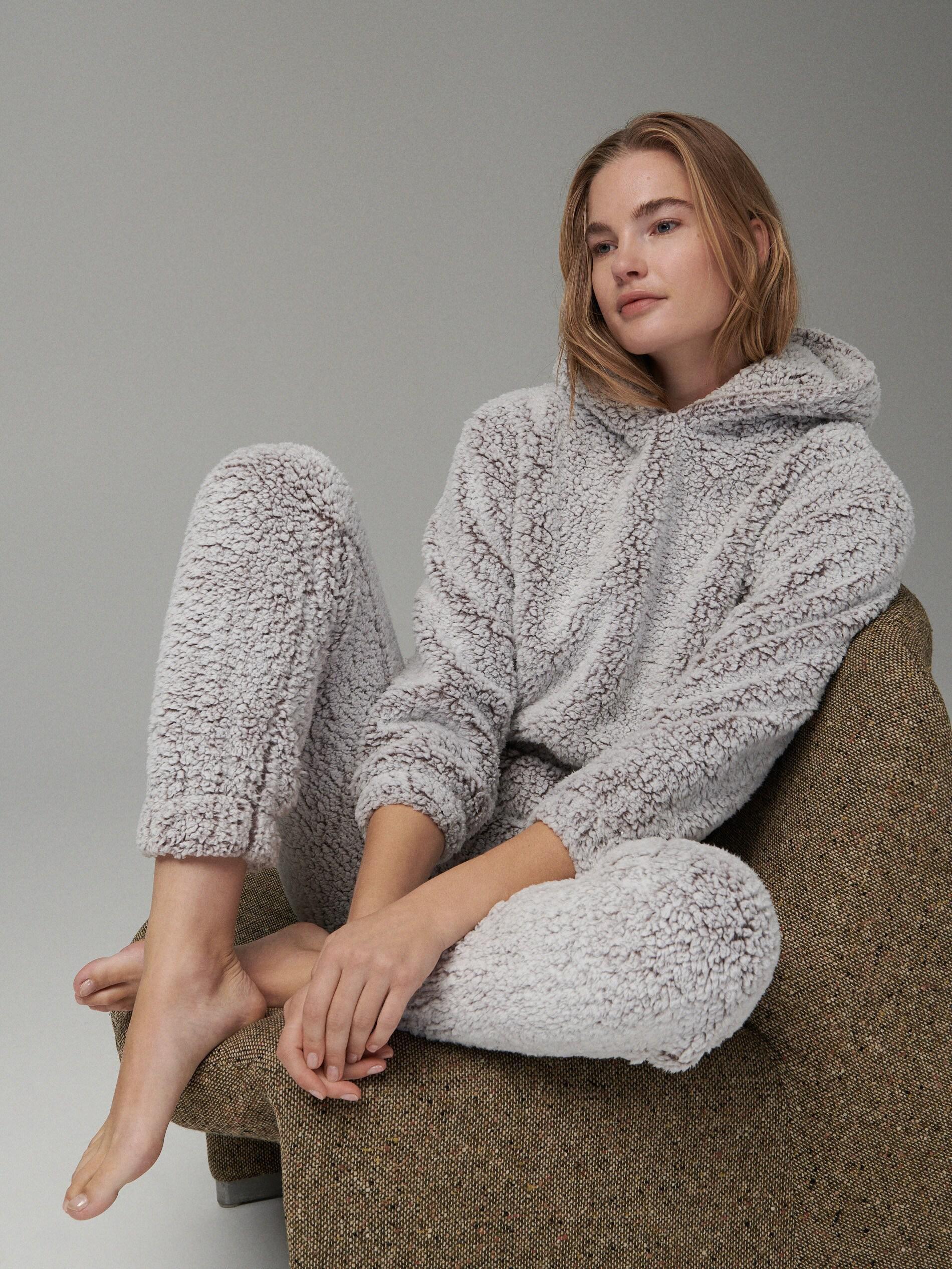 Nude Faux Shearling Hoodie, Women, , large image number 0