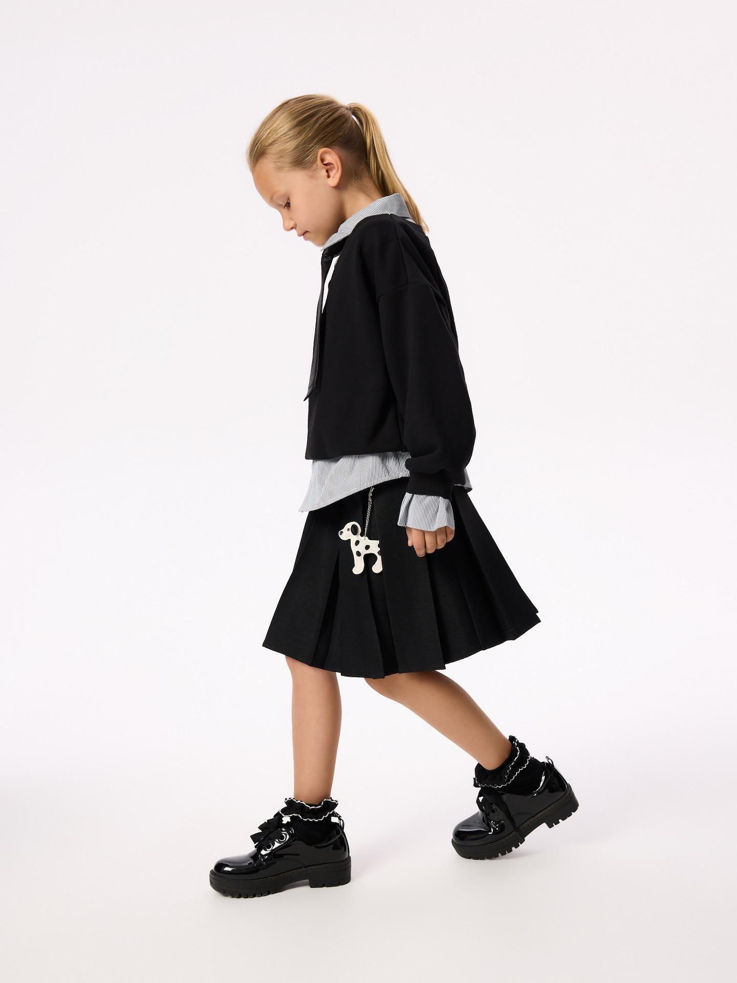 Black Skirt With Keyring, Black, large image number 0