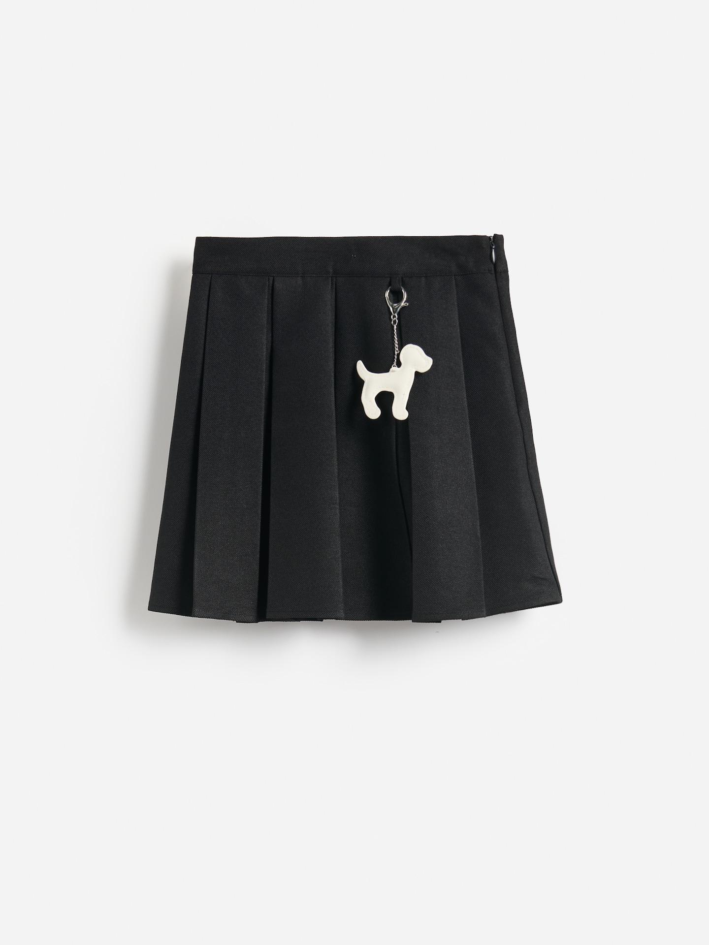Black Skirt With Keyring, Black, medium
