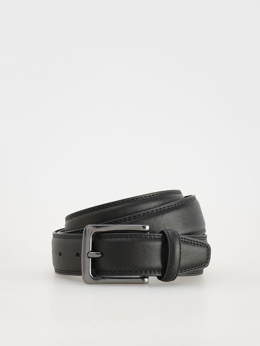 Black Combined Material Belt, , large image number 0