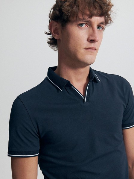 Reserved - Navy Slim Fit Polo 