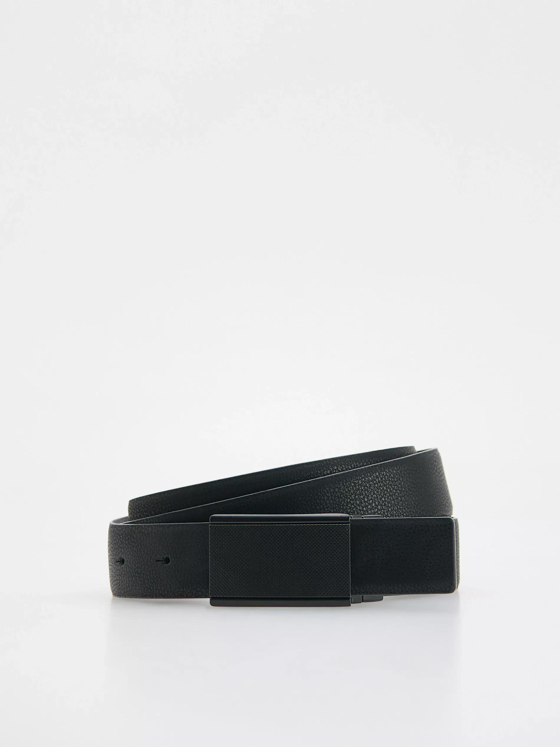 Black Combined Material Belt, , medium