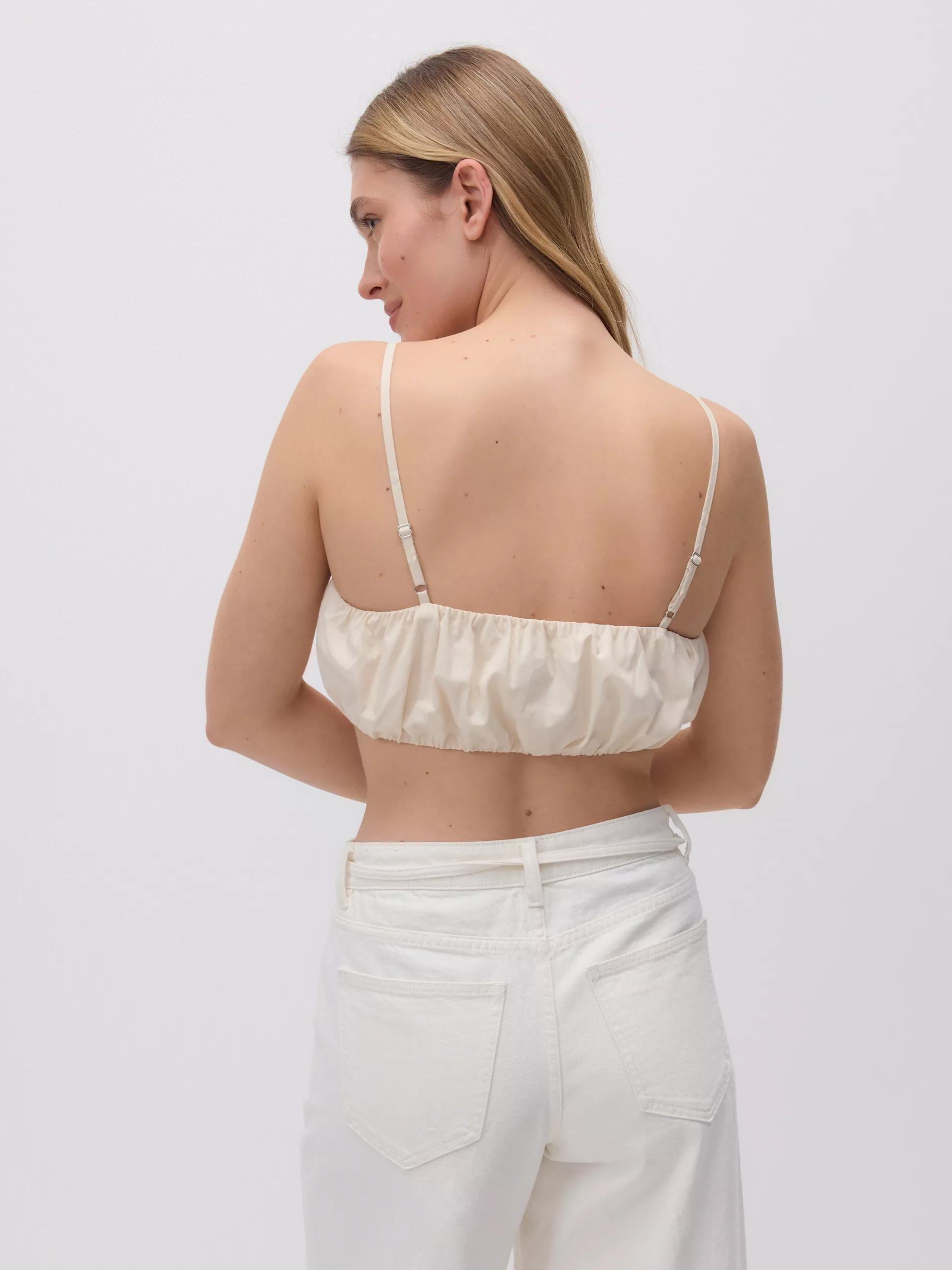 Cream Cami Crop Top, Ivory, large image number 5