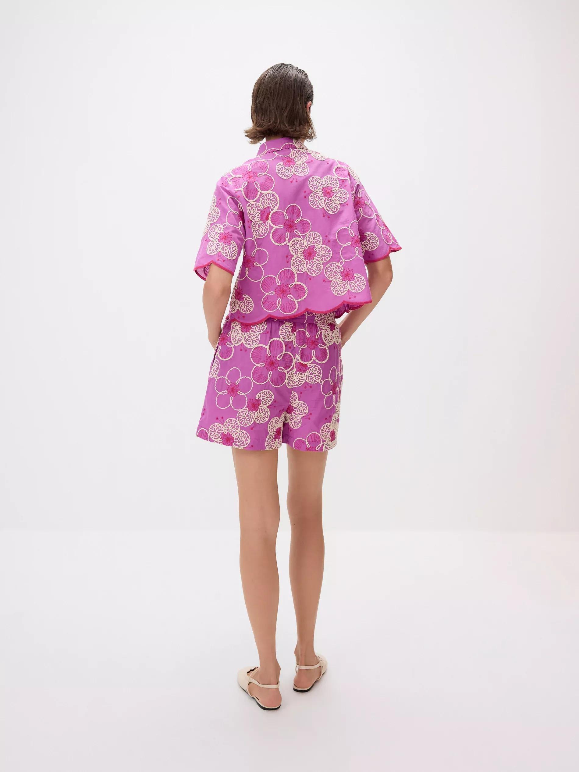 Pink Embroidered Cotton Shirt, , large image number 3