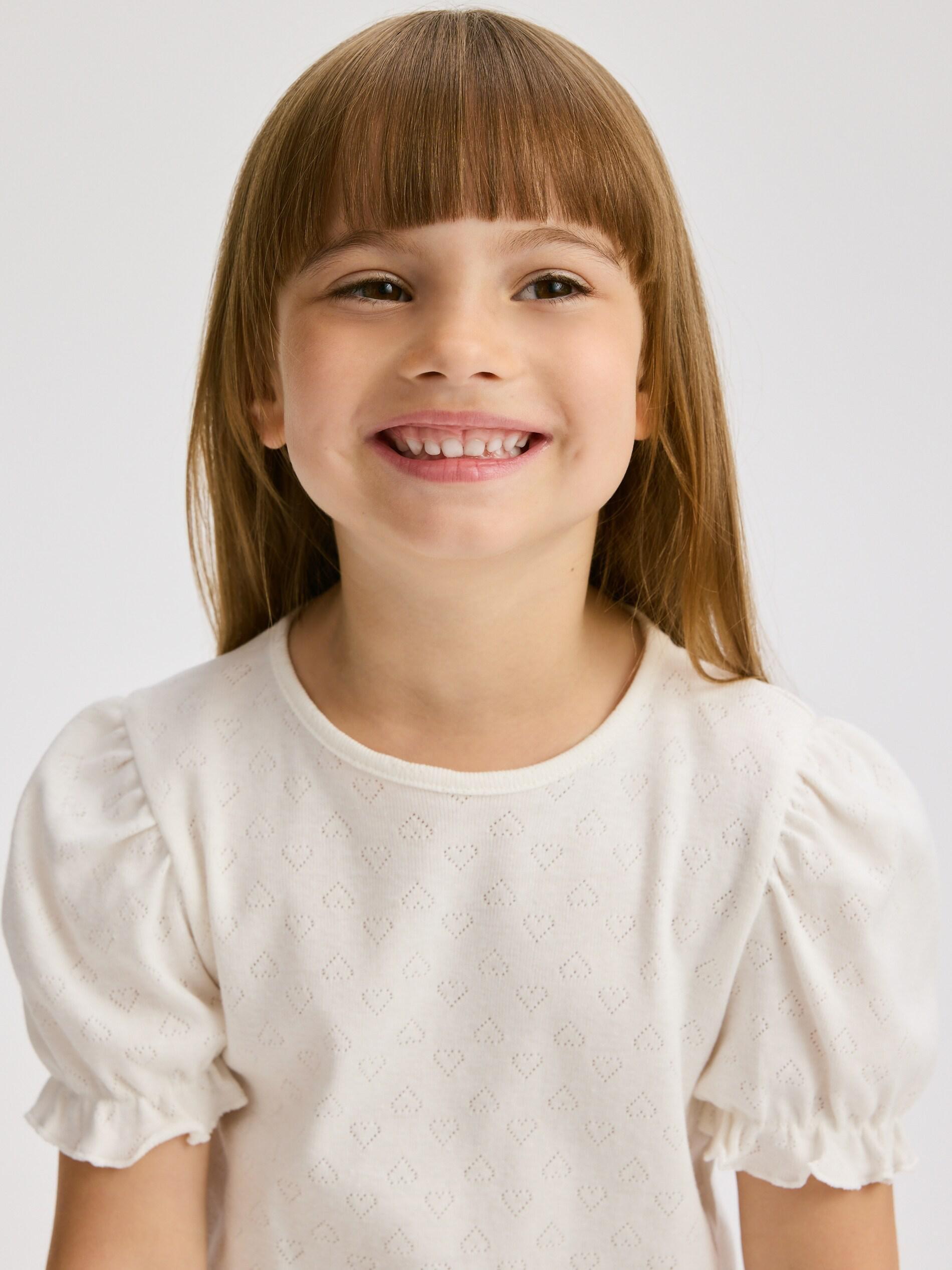 Cream Cotton Rich Blouse With Puff Sleeves, Ivory, large image number 1