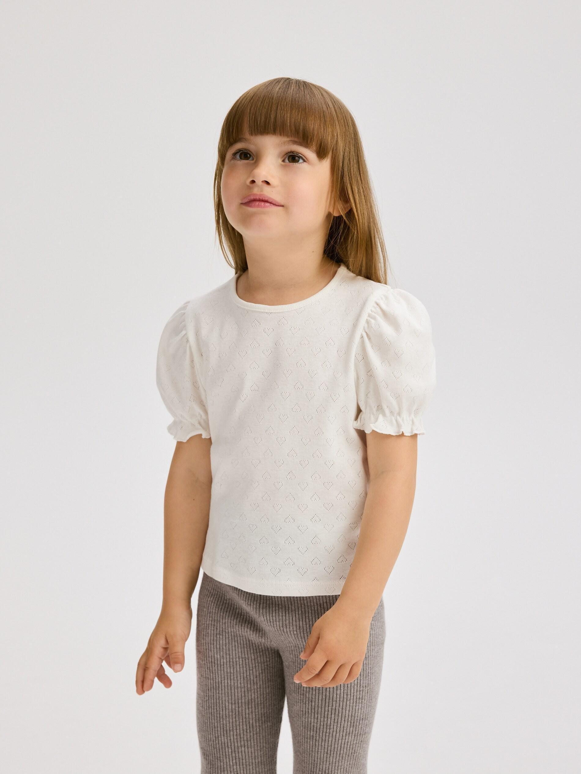 Cream Cotton Rich Blouse With Puff Sleeves, Ivory, large image number 4