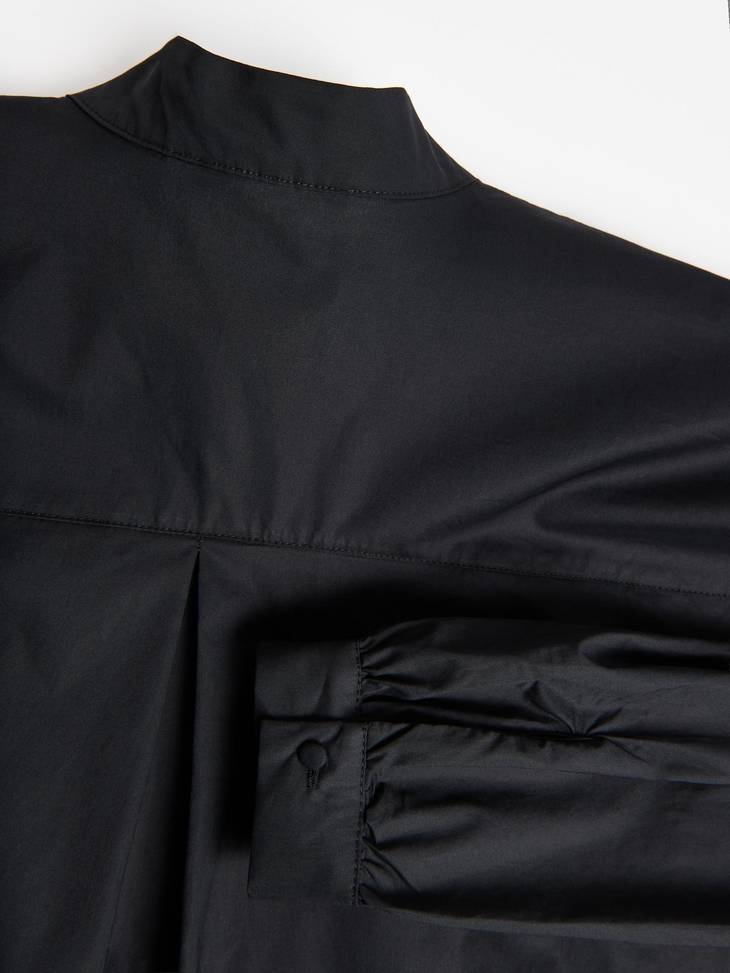 Black Cotton Blouse With Ties, Black, large image number 5