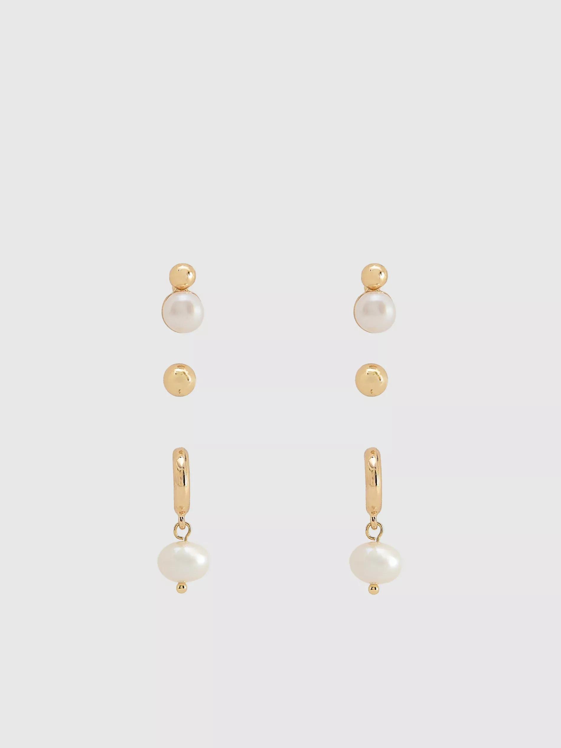 White Earrings, White, large image number 1