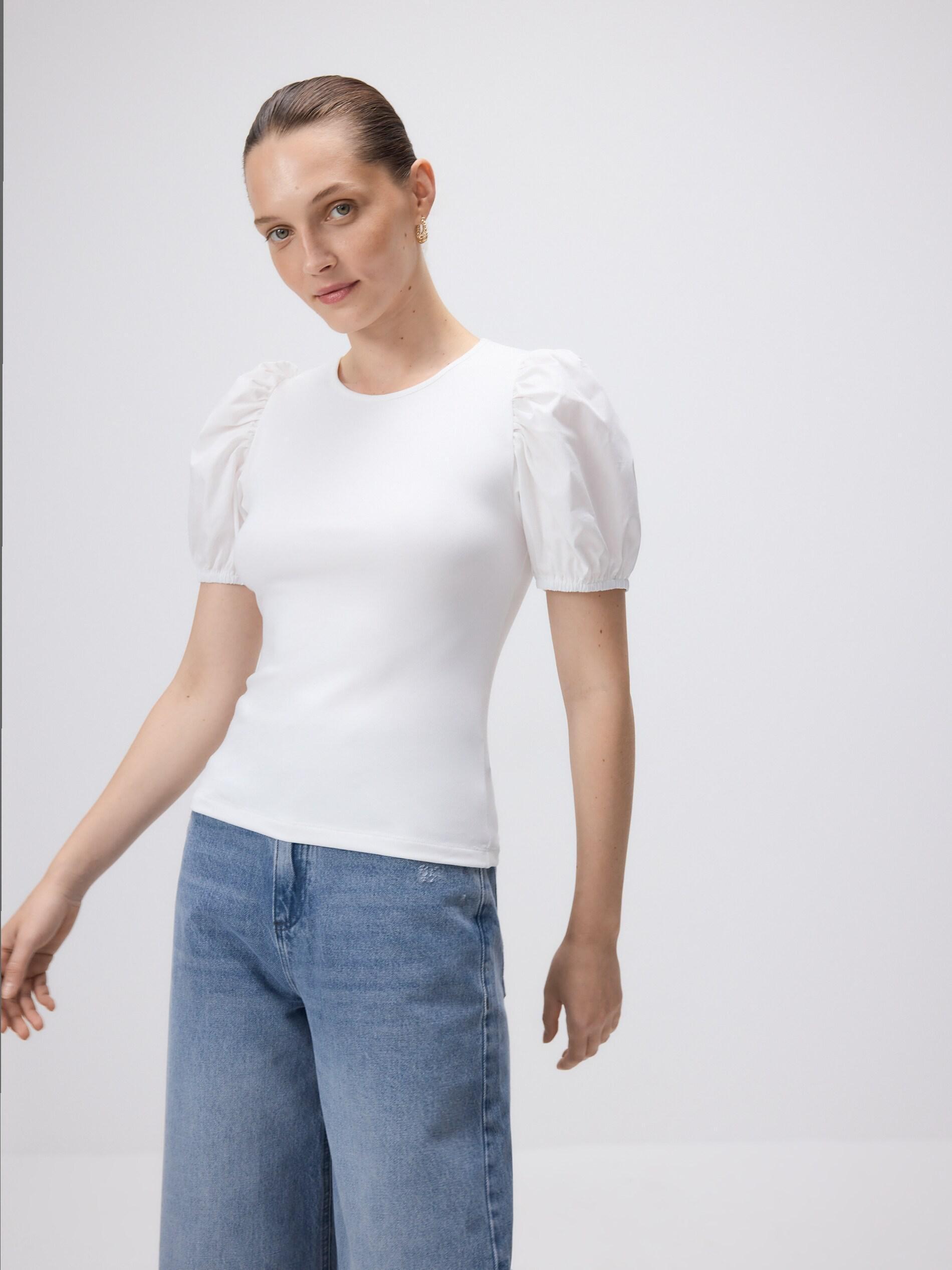 White Modal Rich Top, White, medium