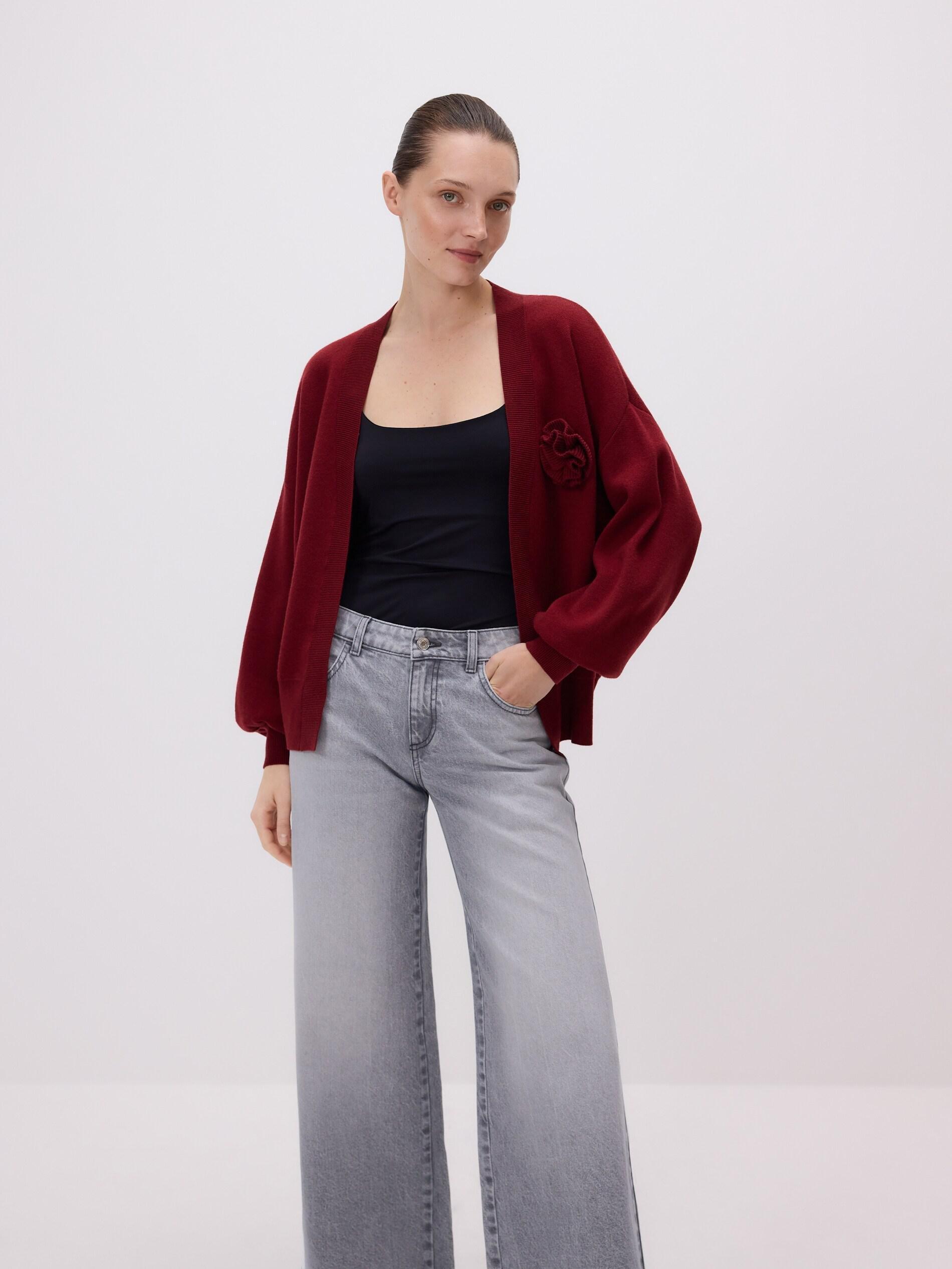 Grey Ripped Straight Jeans, Light grey, large image number 4