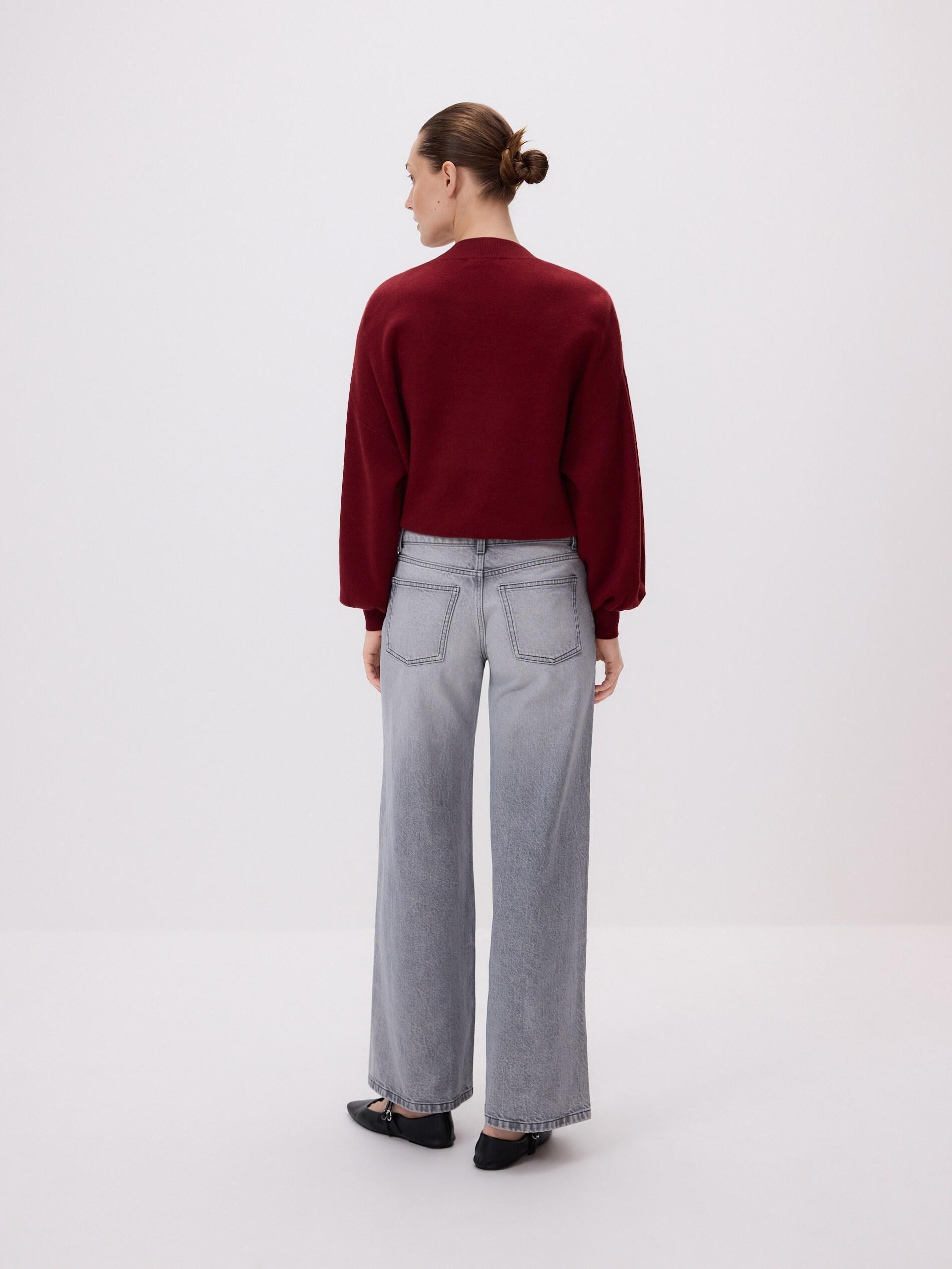 Grey Ripped Straight Jeans, Light grey, large image number 5