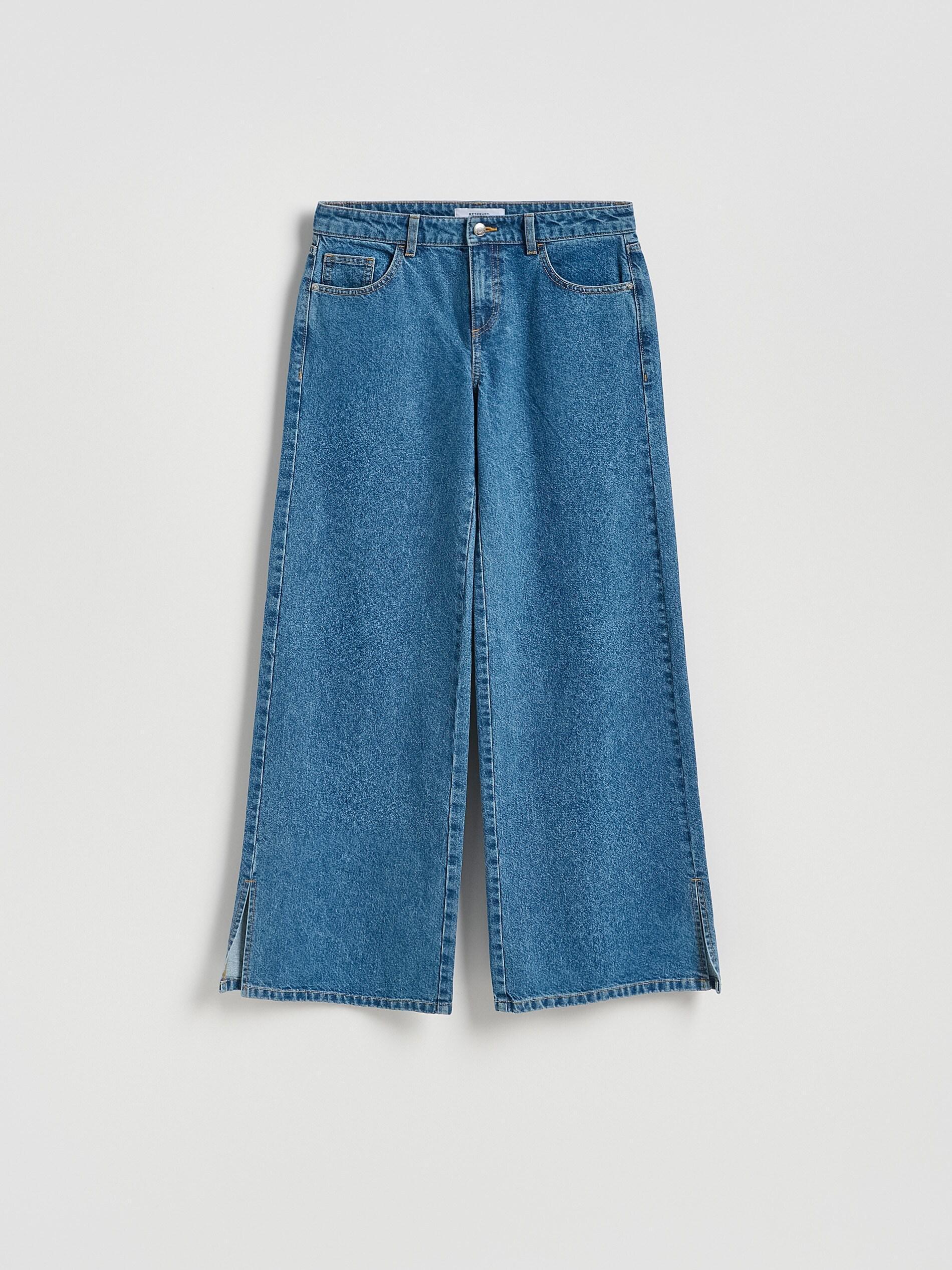 Blue Jeans Ripped Straight Jeans, Blue, large image number 4