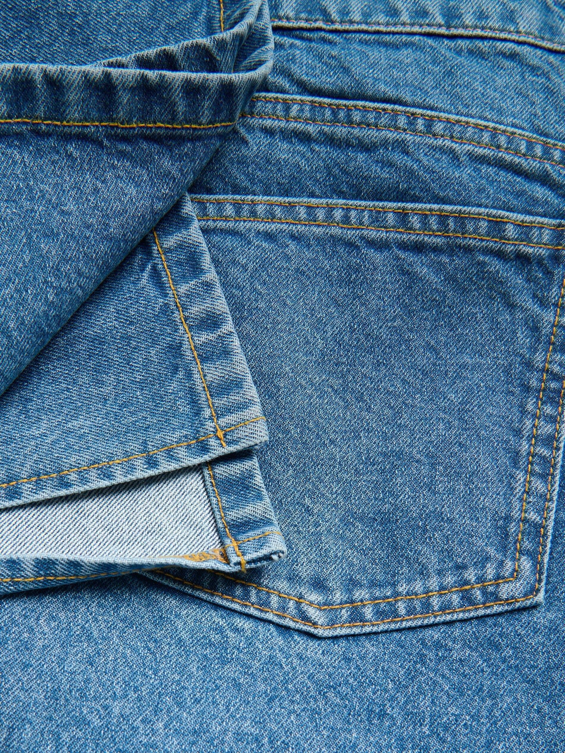 Blue Jeans Ripped Straight Jeans, Blue, large image number 5