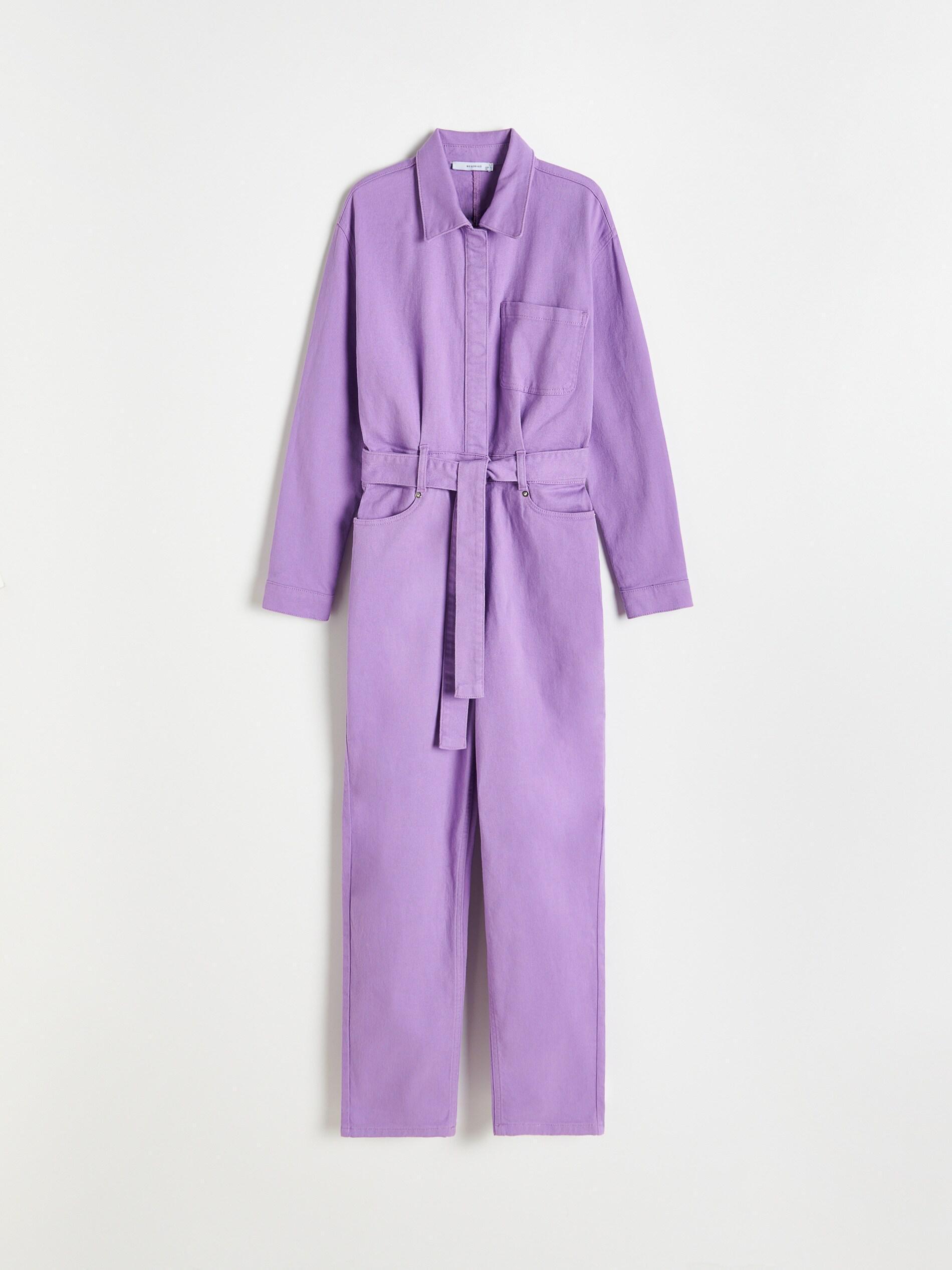 Purple Denim Jumpsuit, , large image number 4