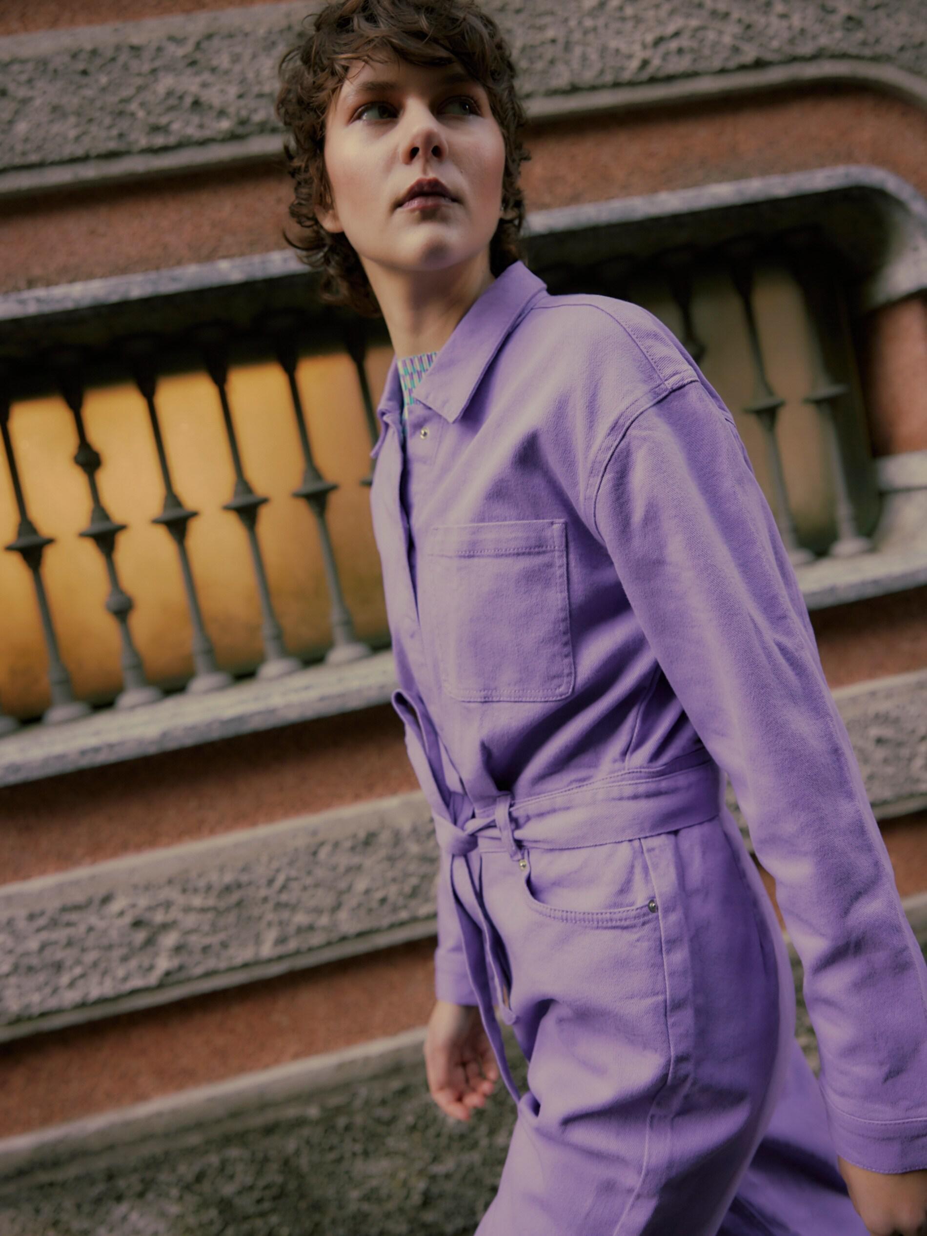 Purple Denim Jumpsuit, , large image number 6