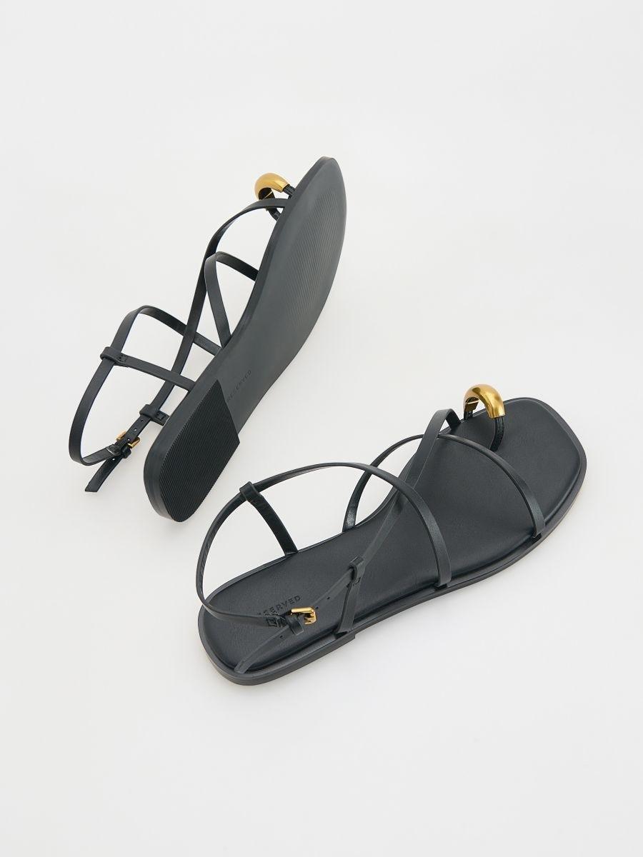 Black Sandals With Decorative Buckle, , large image number 2