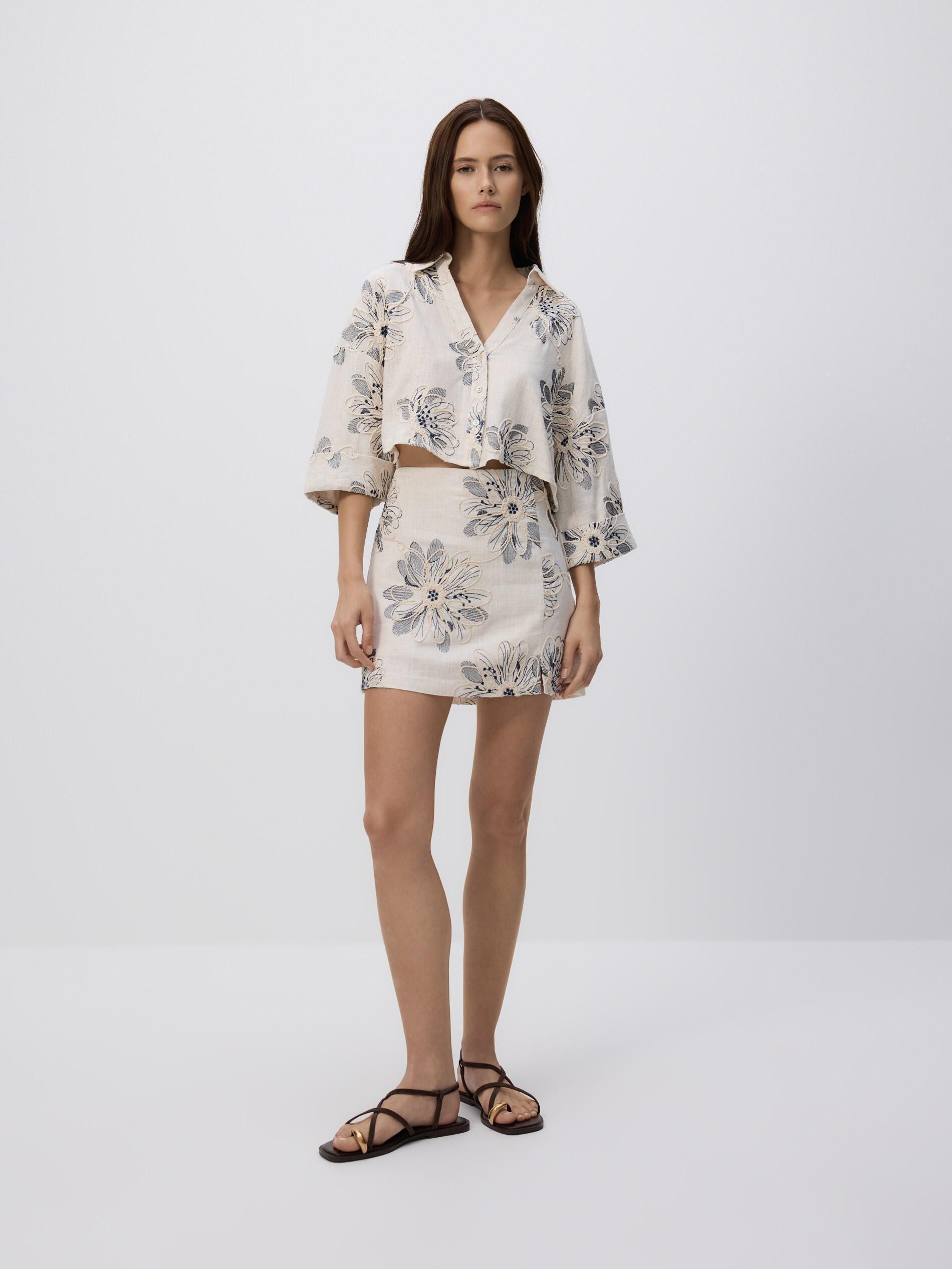 Multicolour Linen Blend Shirt, Multicolor, large image number 1