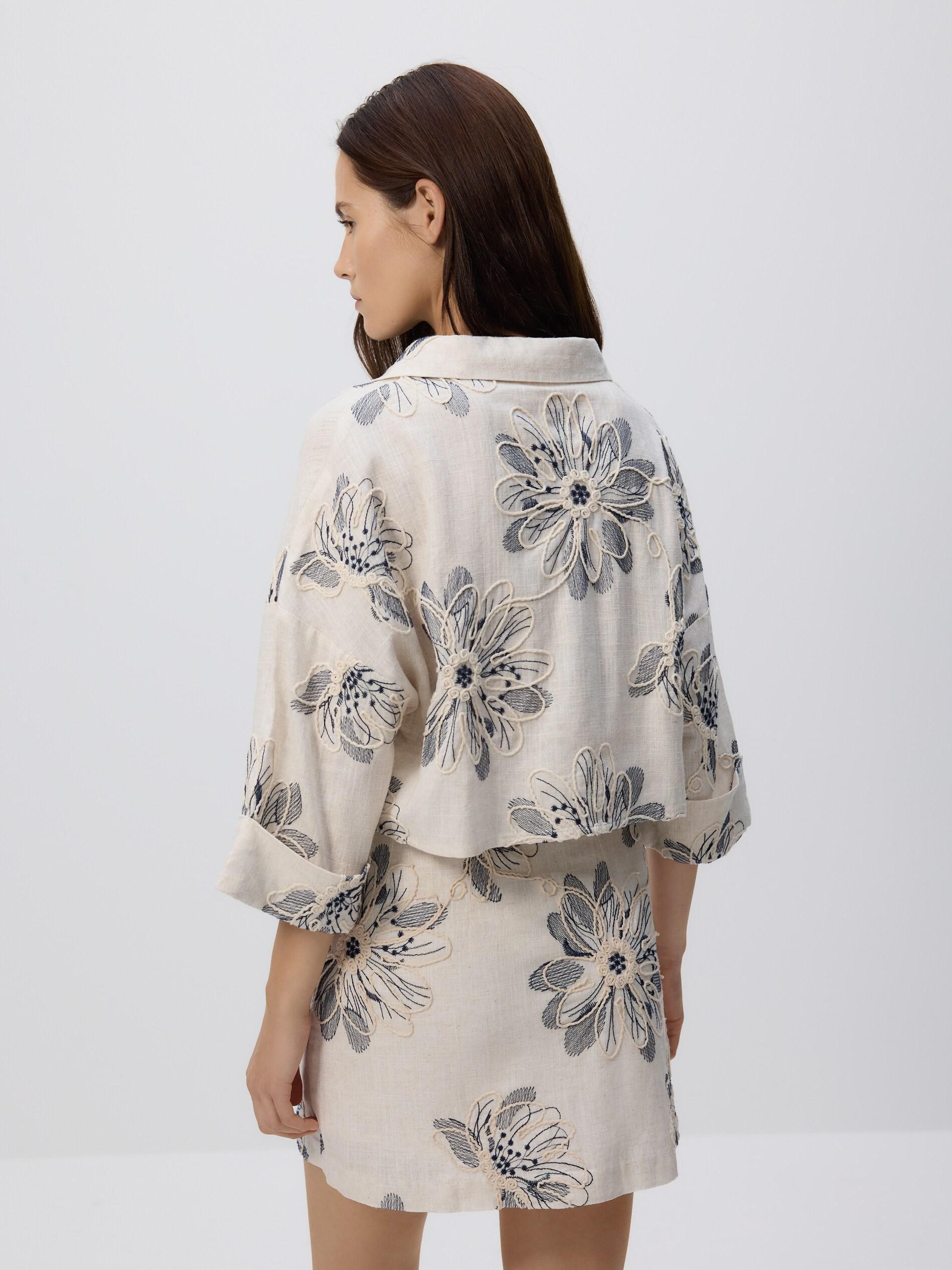 Multicolour Linen Blend Shirt, Multicolor, large image number 3