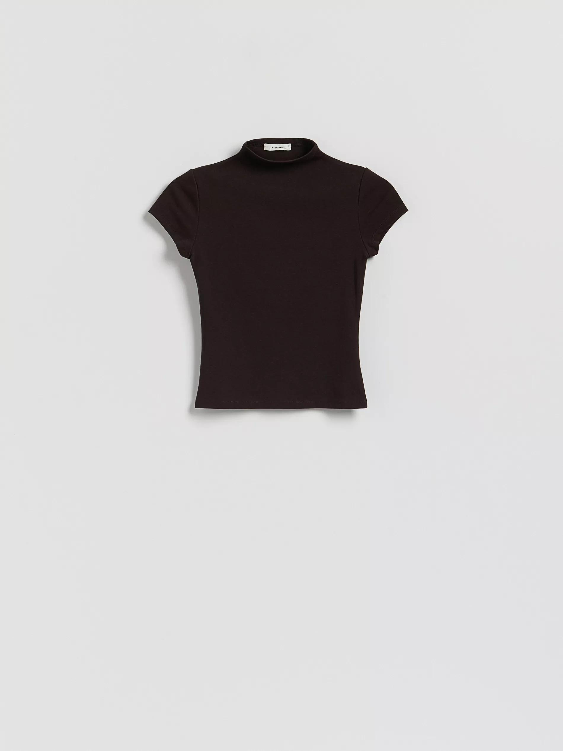 DARK BROWN T-shirt with viscose blend, , large image number 4