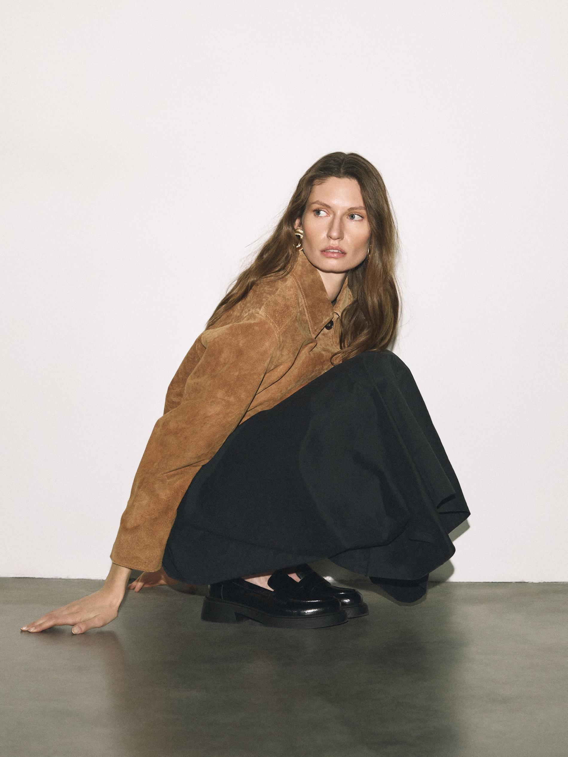 Black Heeled Loafers, Black, large image number 1