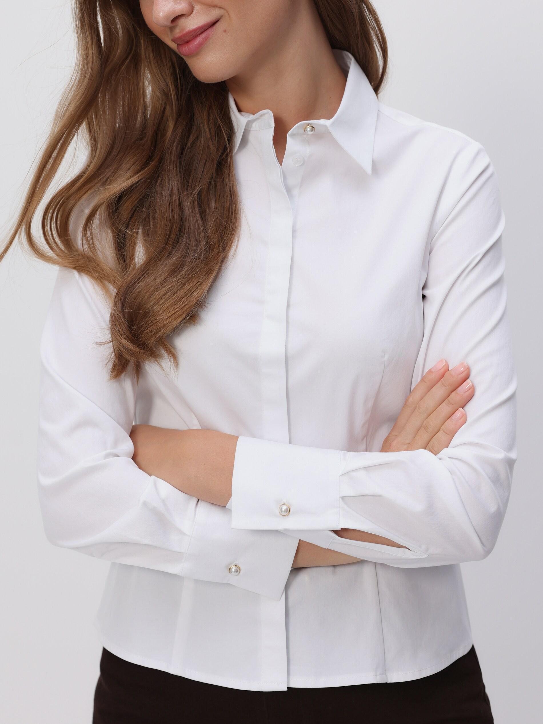 WHITE Striped slim fit shirt, White, medium