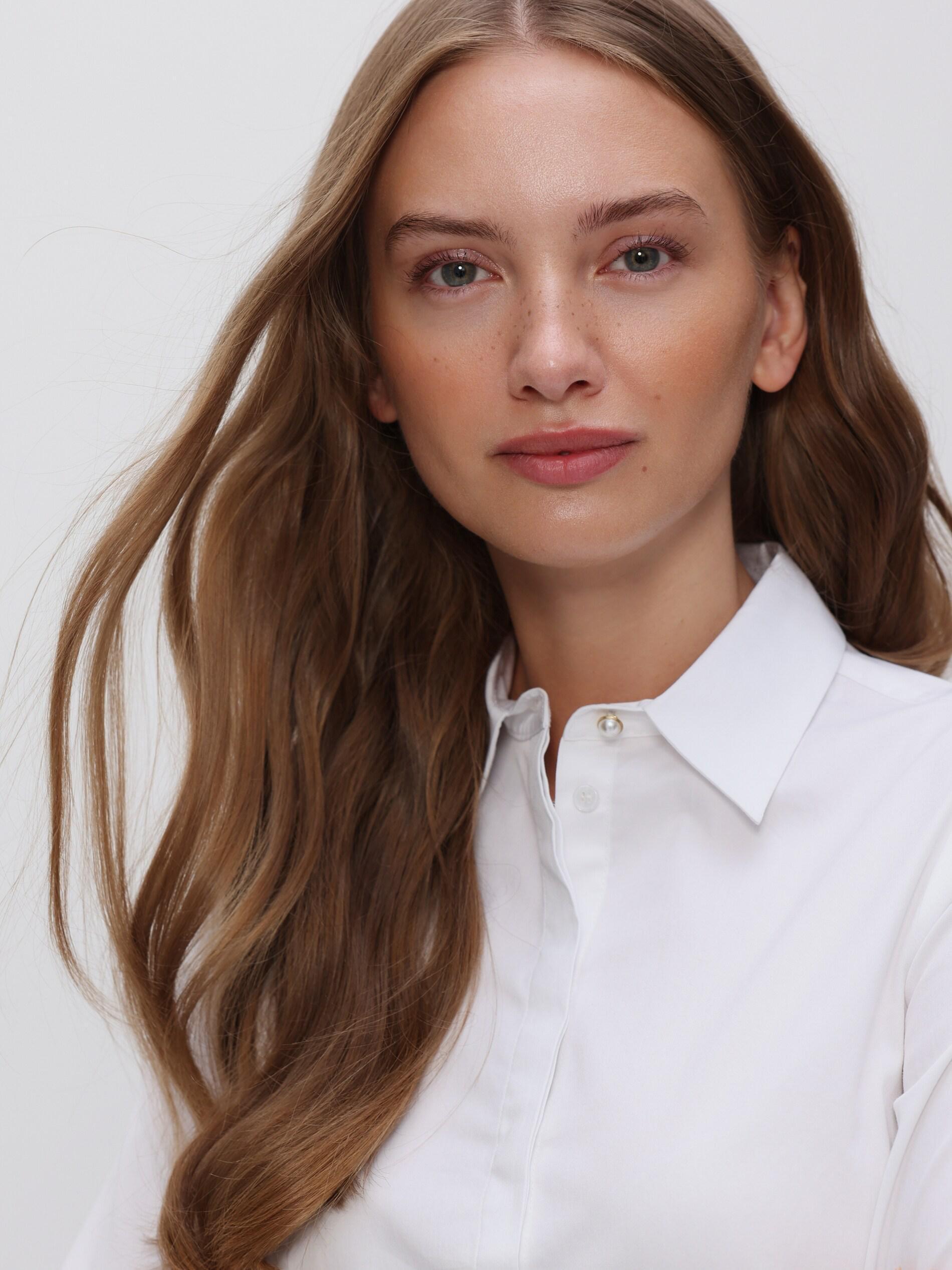 WHITE Striped slim fit shirt, White, medium