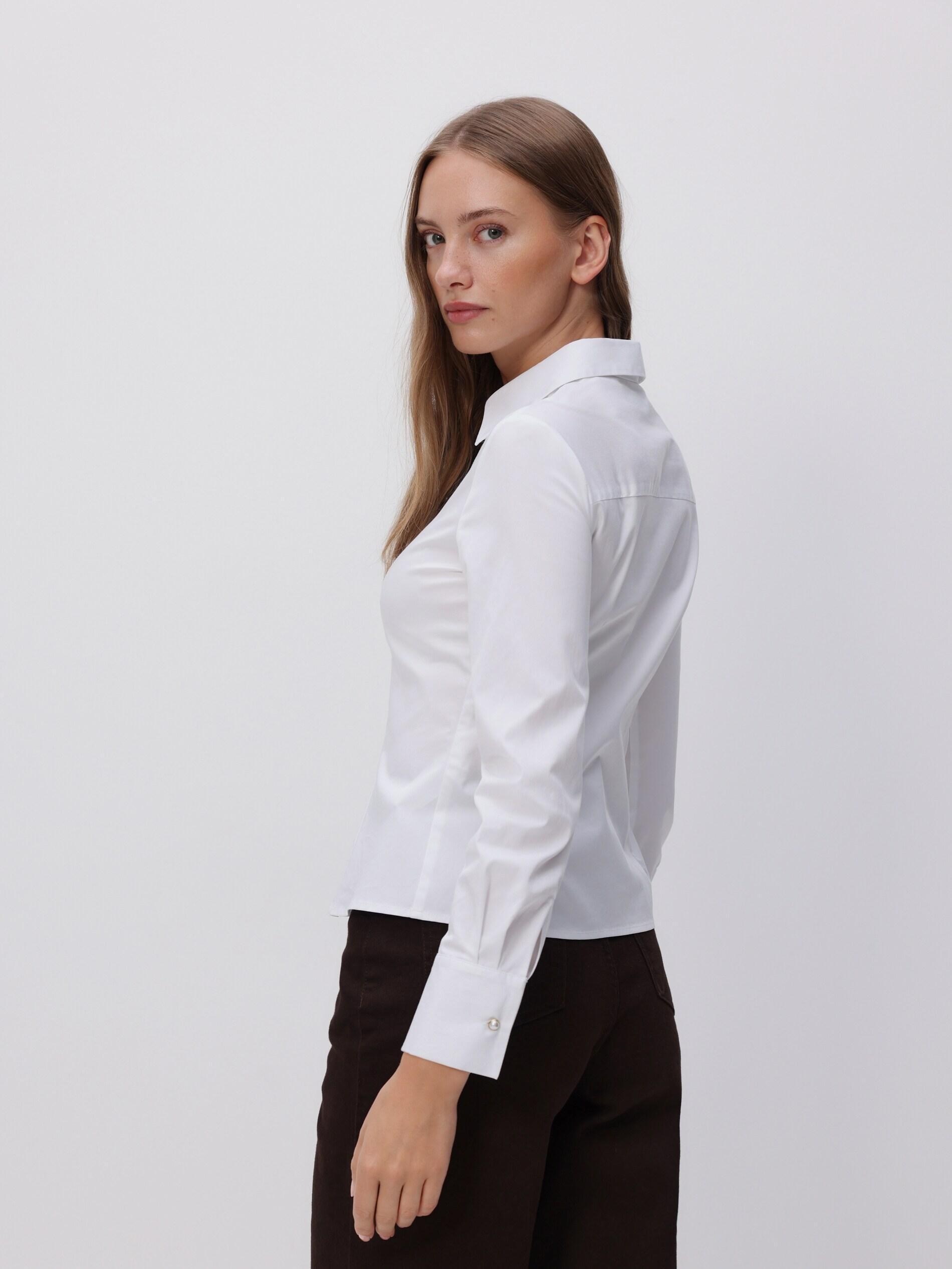 WHITE Striped slim fit shirt, White, medium