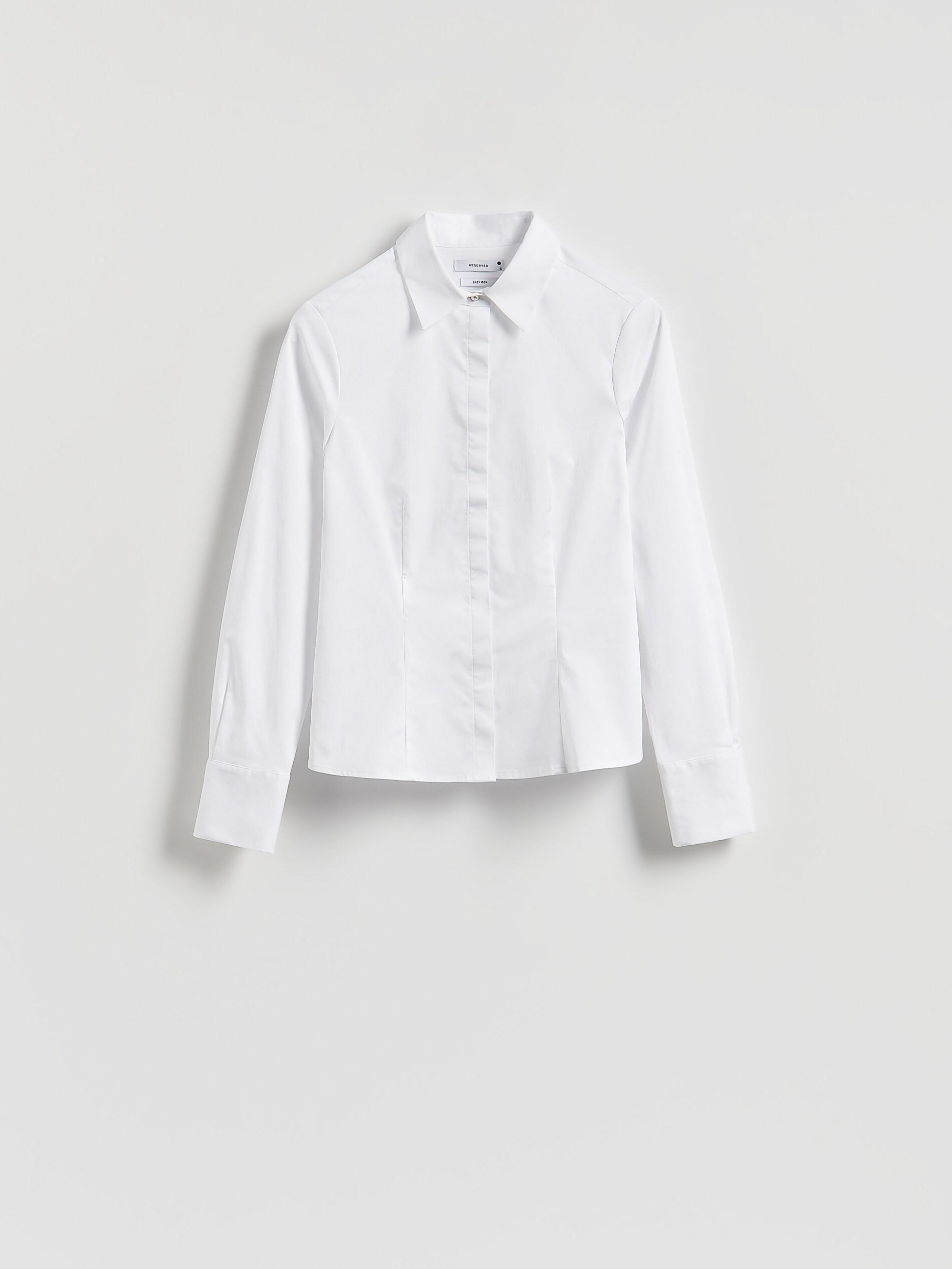 WHITE Striped slim fit shirt, White, medium