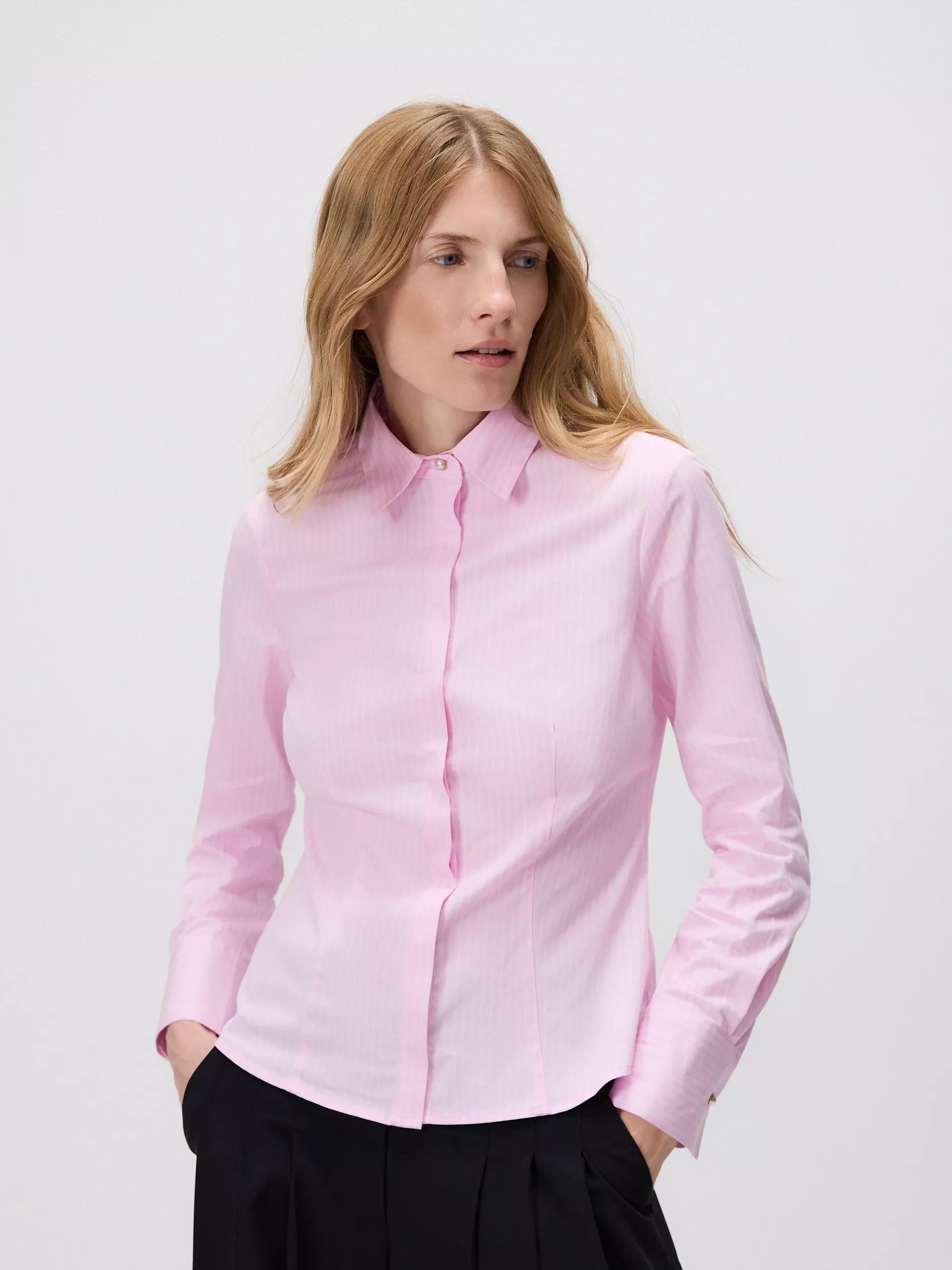Pink Striped Slim Fit Shirt, , large image number 0