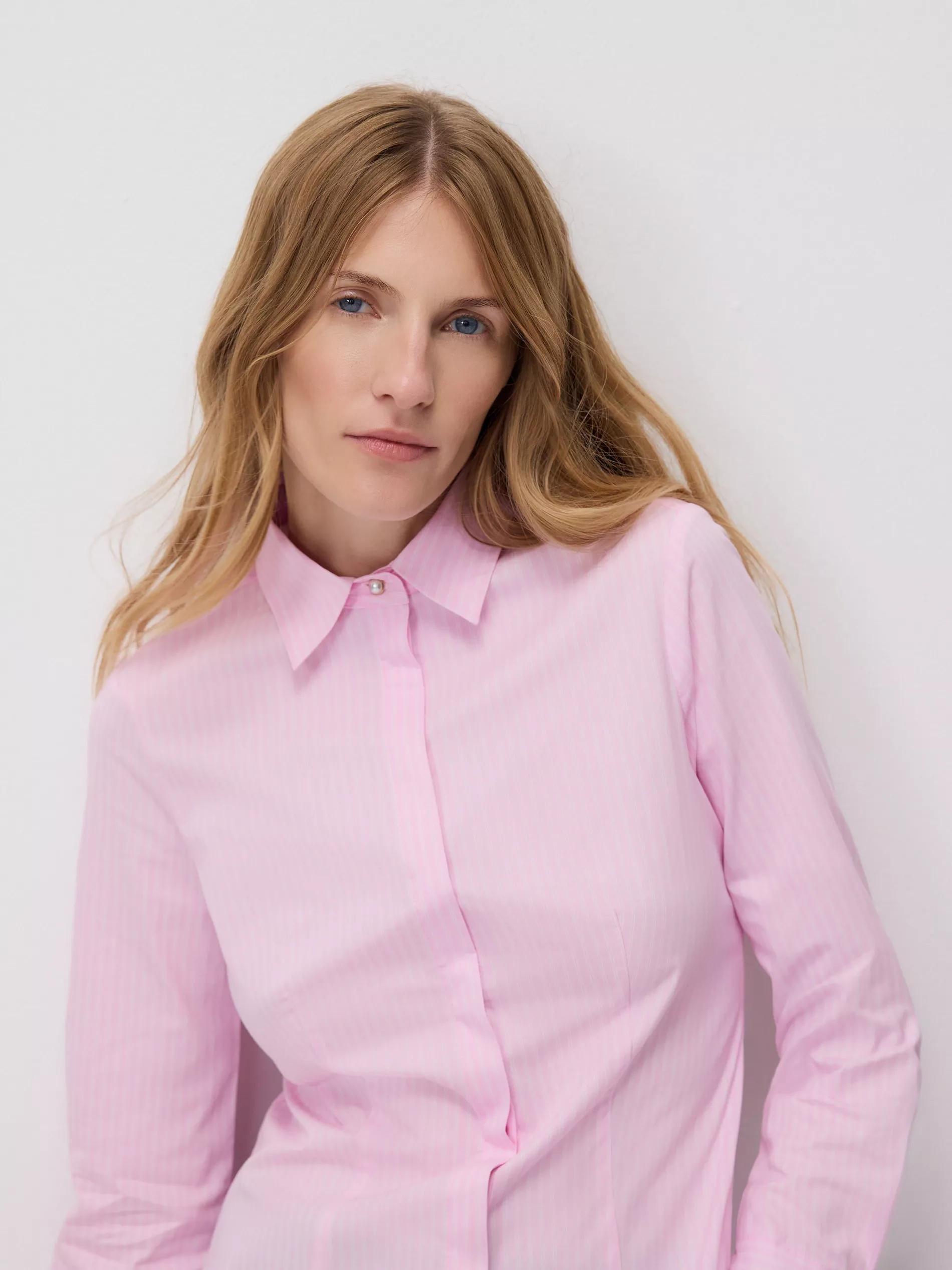 PASTEL PINK Striped slim fit shirt, Pink, medium