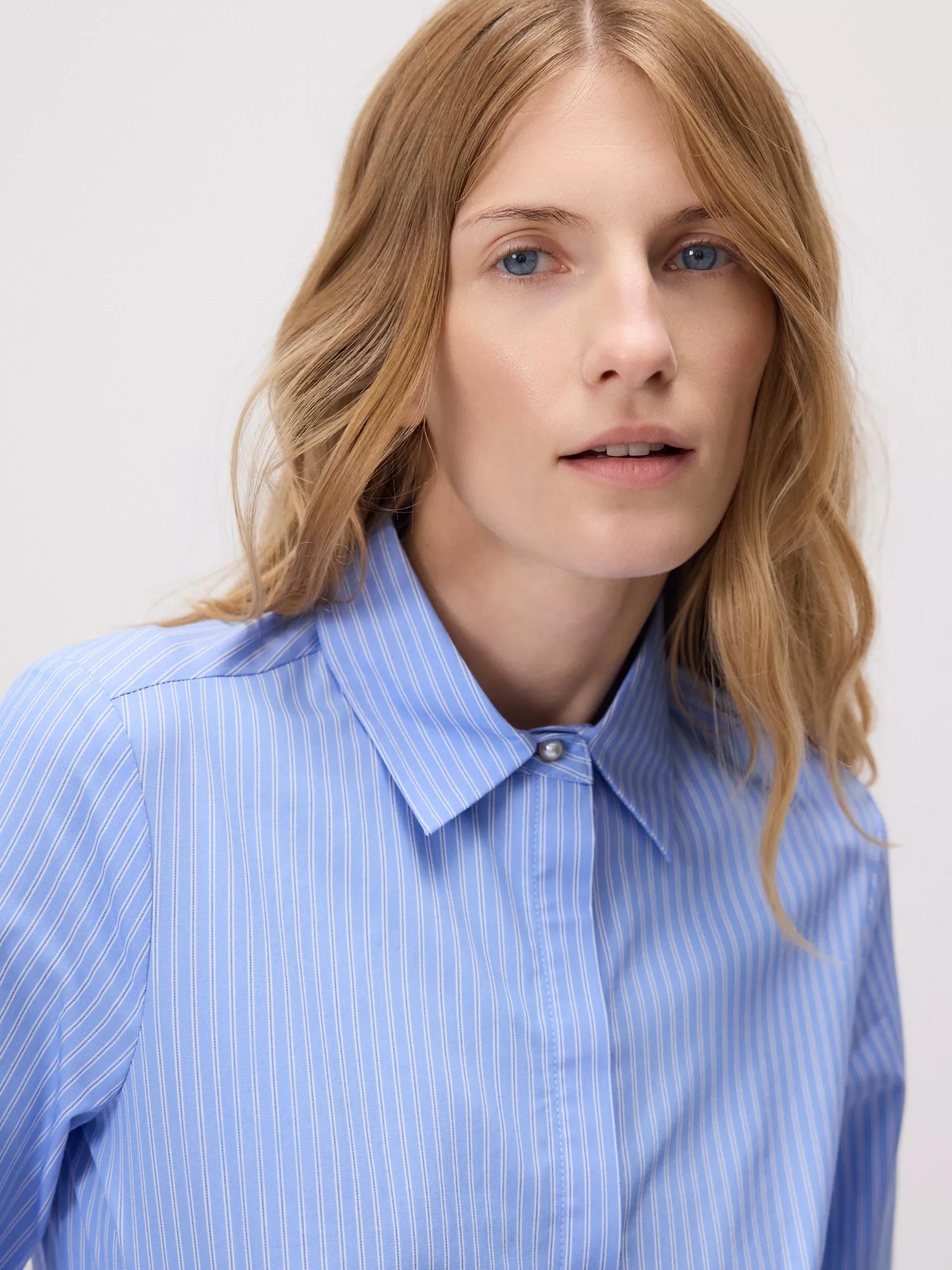 PALE BLUE Striped slim fit shirt, Blue, medium