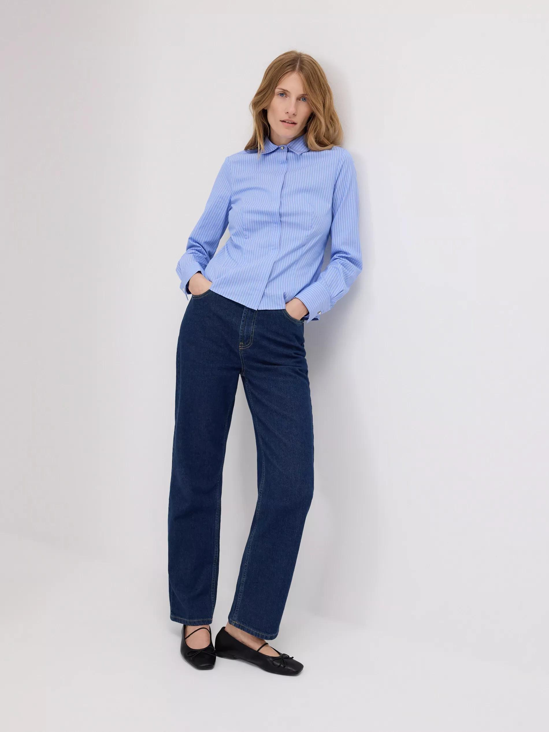 PALE BLUE Striped slim fit shirt, Blue, large image number 4