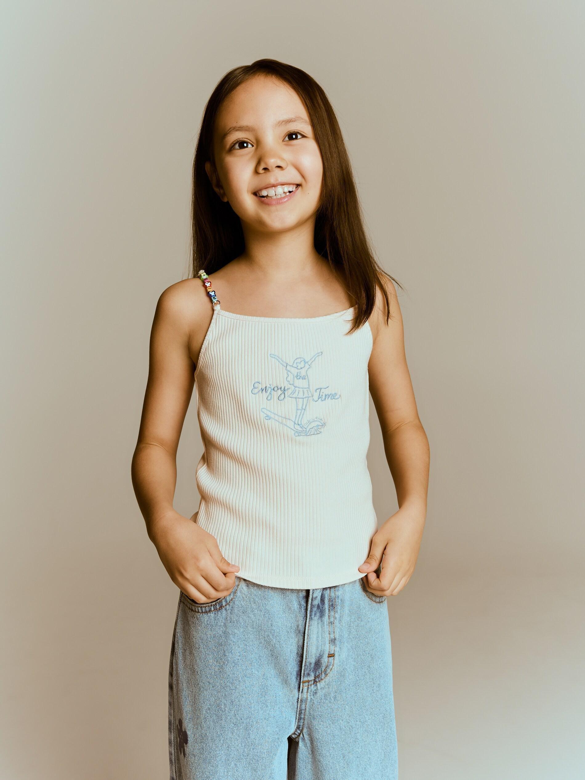Orange Top With Ornamental Straps, Orange, large image number 2