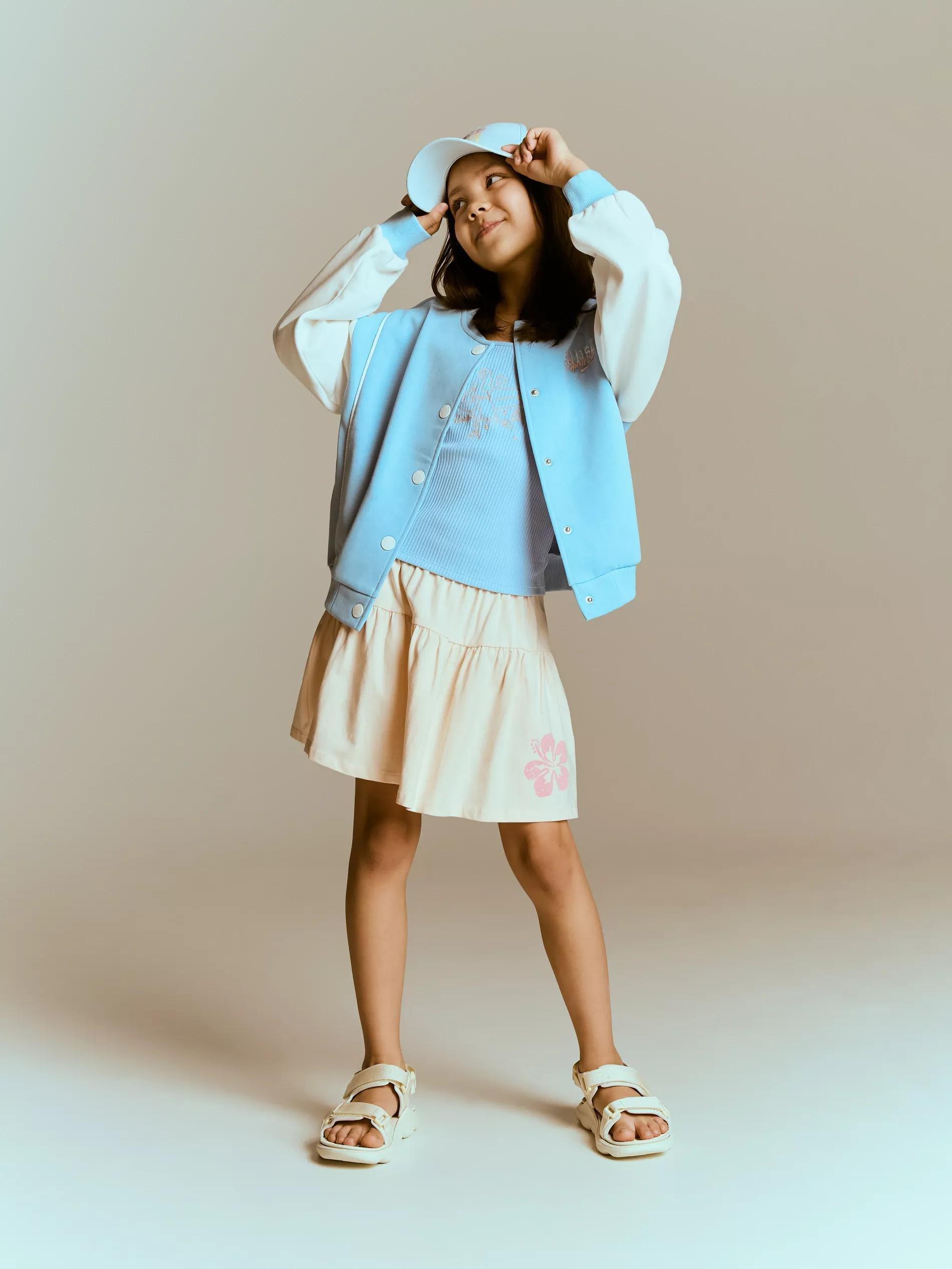 Blue Top With Ornamental Straps, , large image number 1