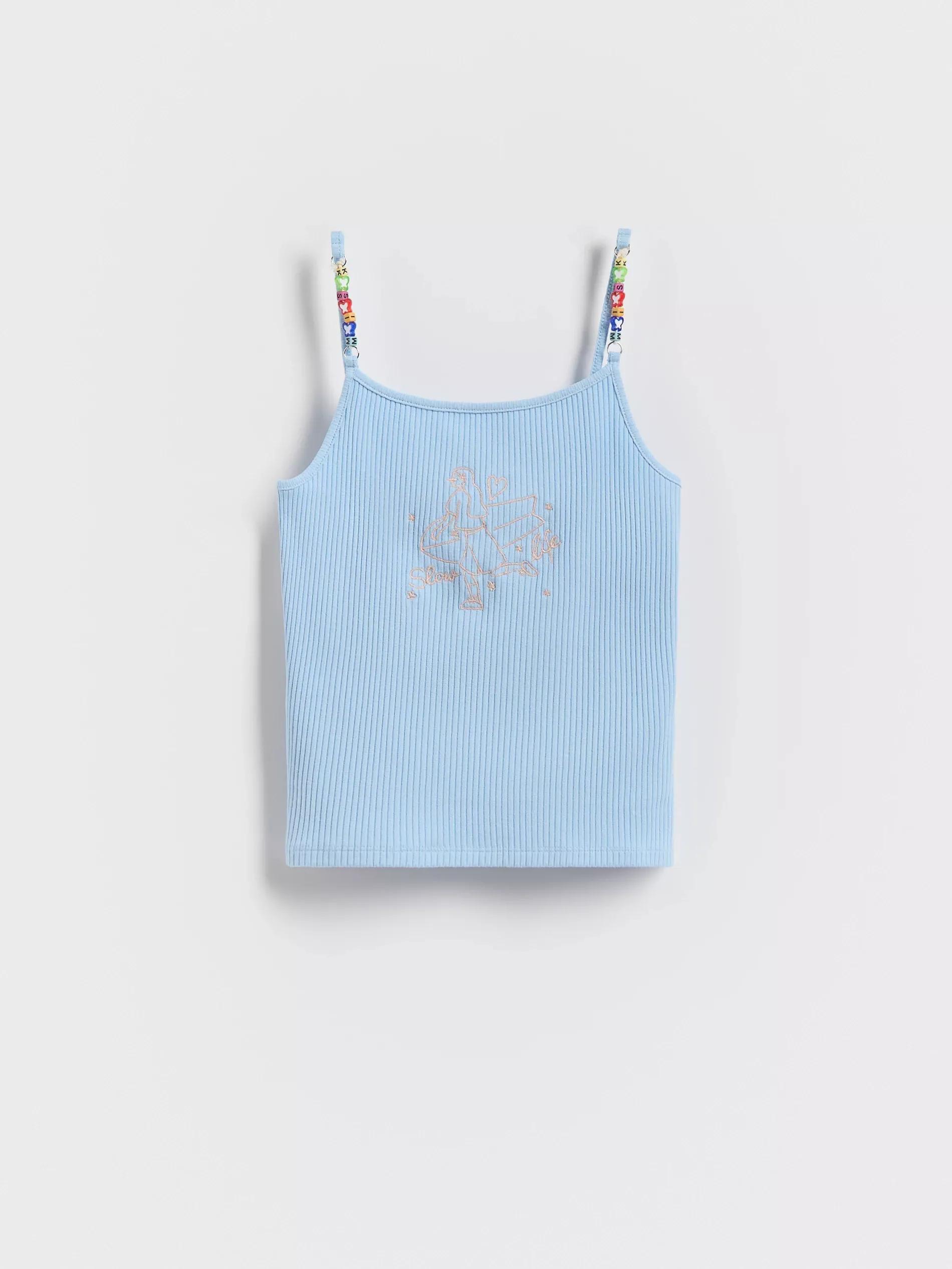 Blue Top With Ornamental Straps, , large image number 2