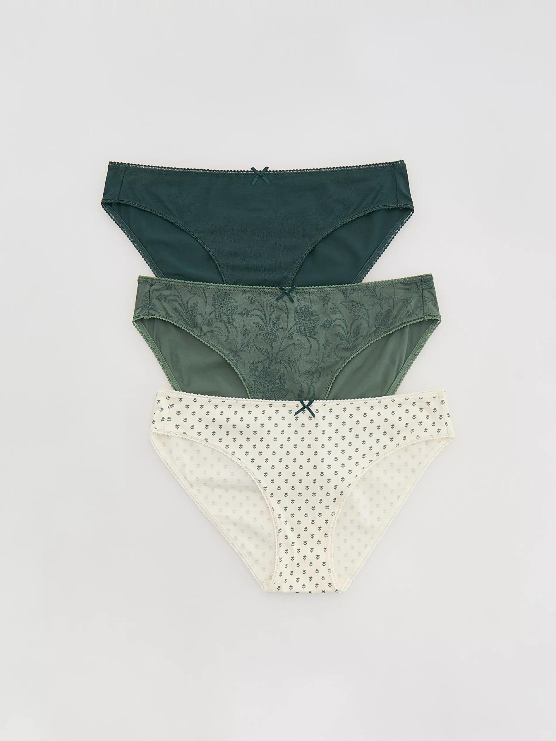 Green Cotton Rich Briefs 3 Pack, Green, large image number 1