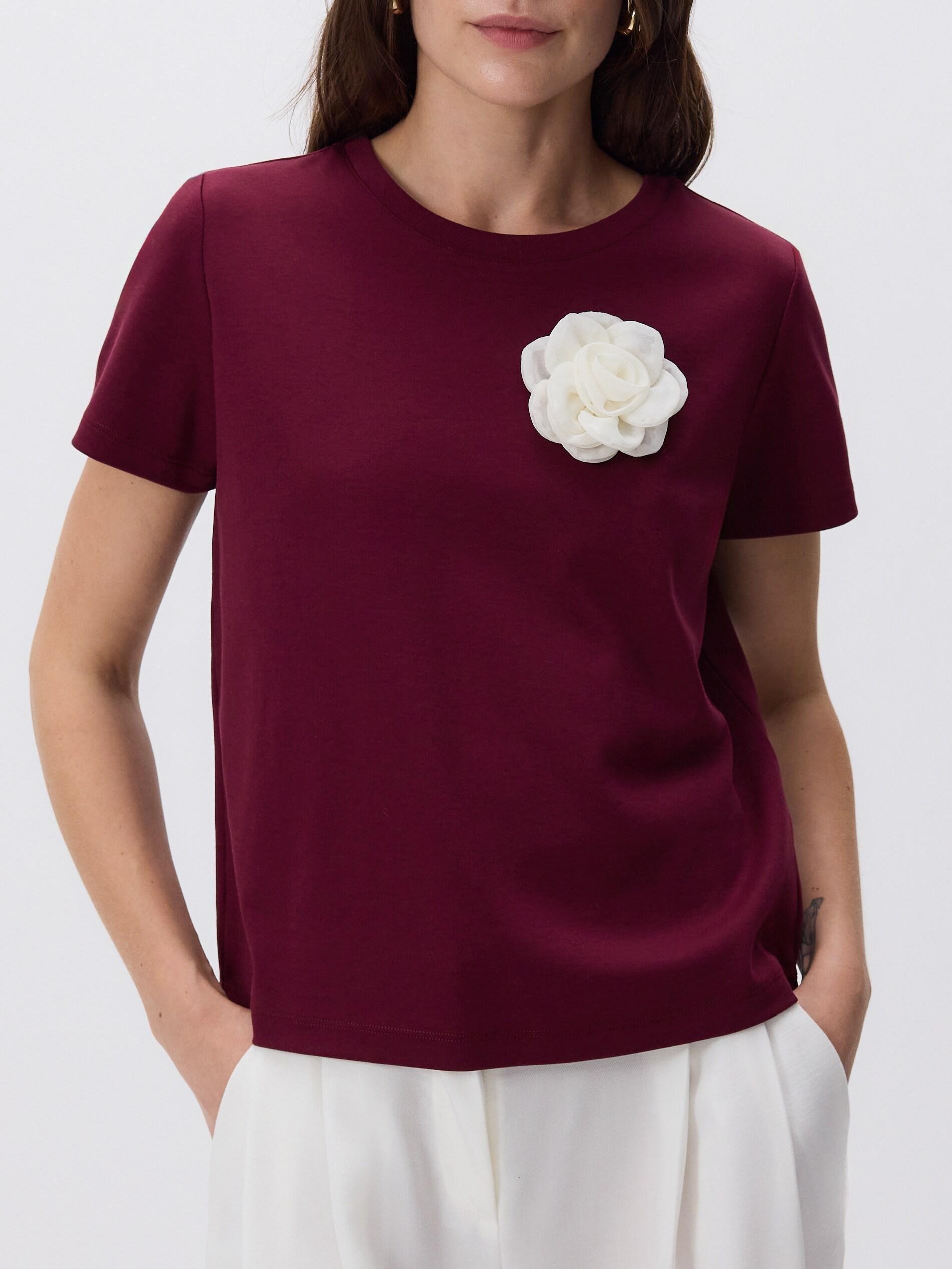 MAROON Blouse with decorative appliquأ©, Burgundy, medium
