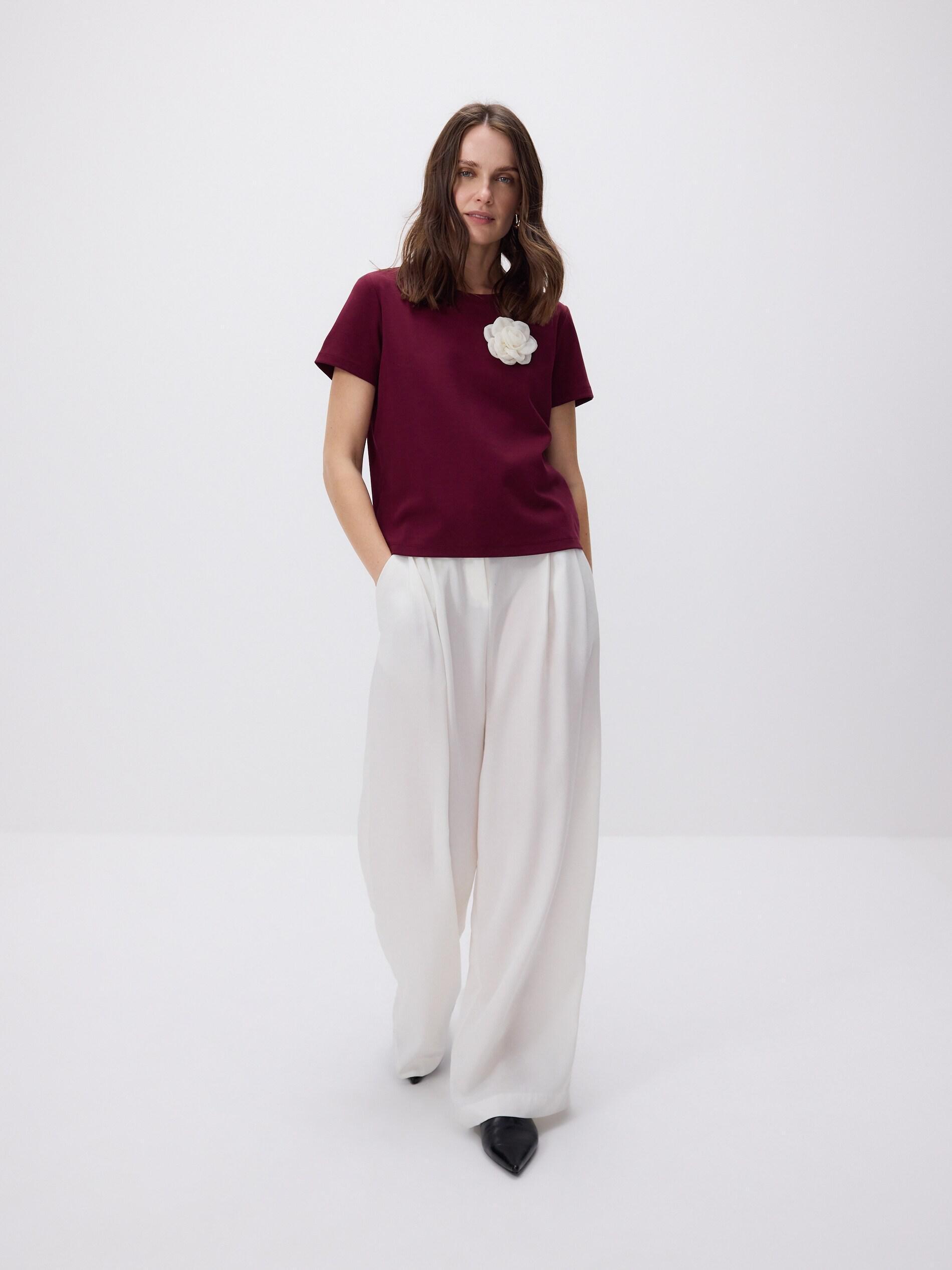 MAROON Blouse with decorative appliquأ©, Burgundy, large image number 2