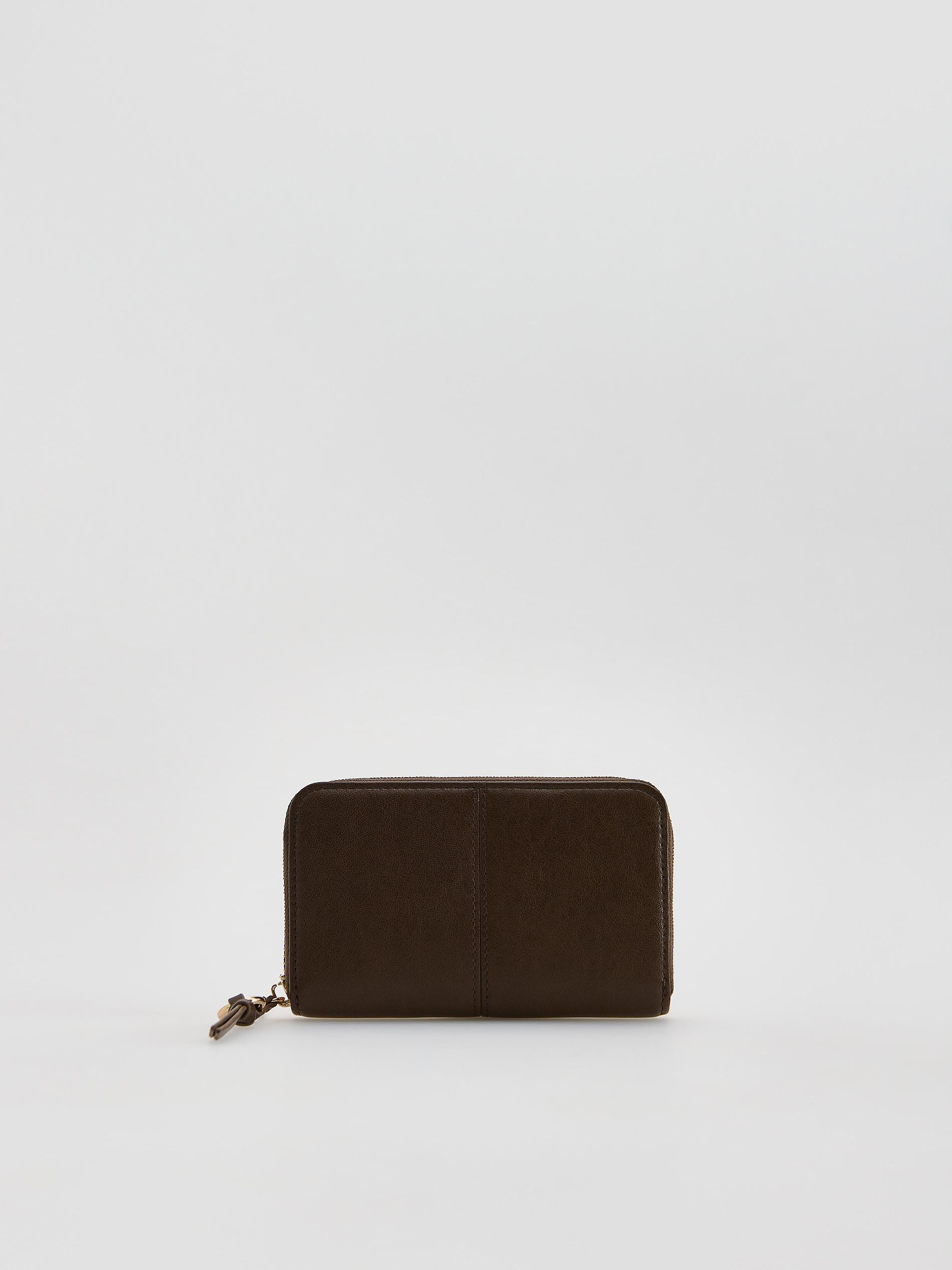 Brown Zip Up Wallet, Brown, medium