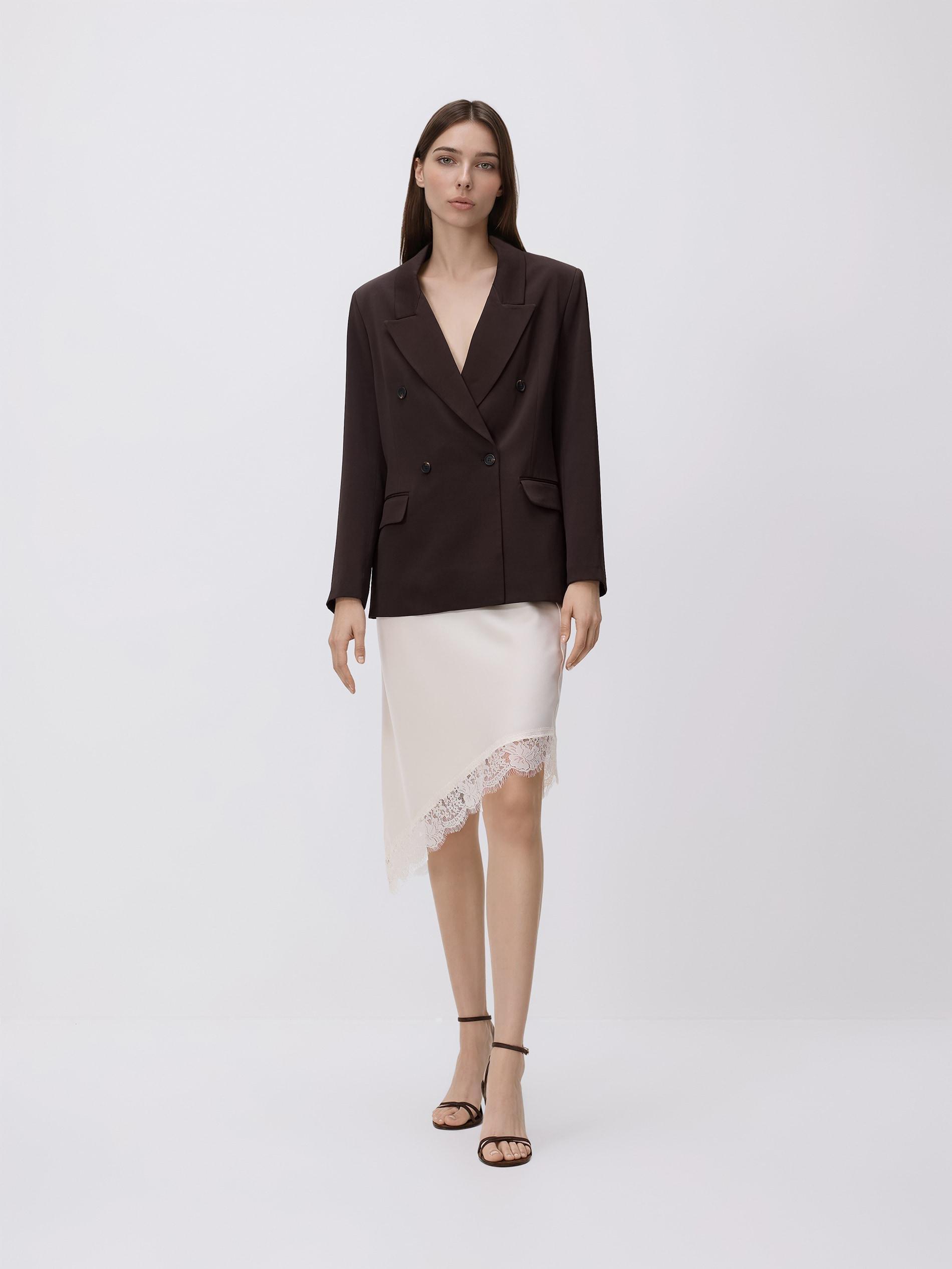 Brown Wool Blend Blazer, Brown, large image number 2