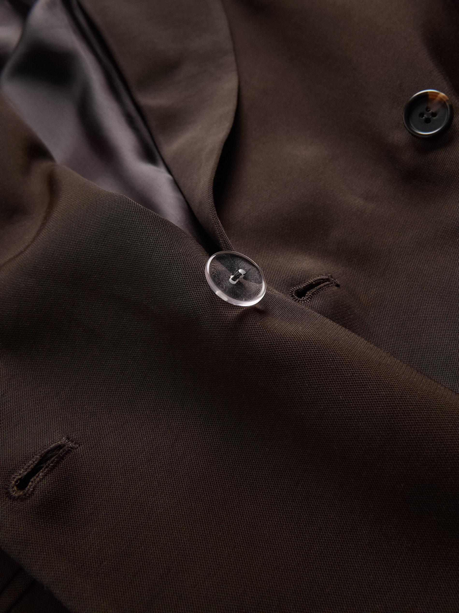 Brown Wool Blend Blazer, Brown, large image number 5