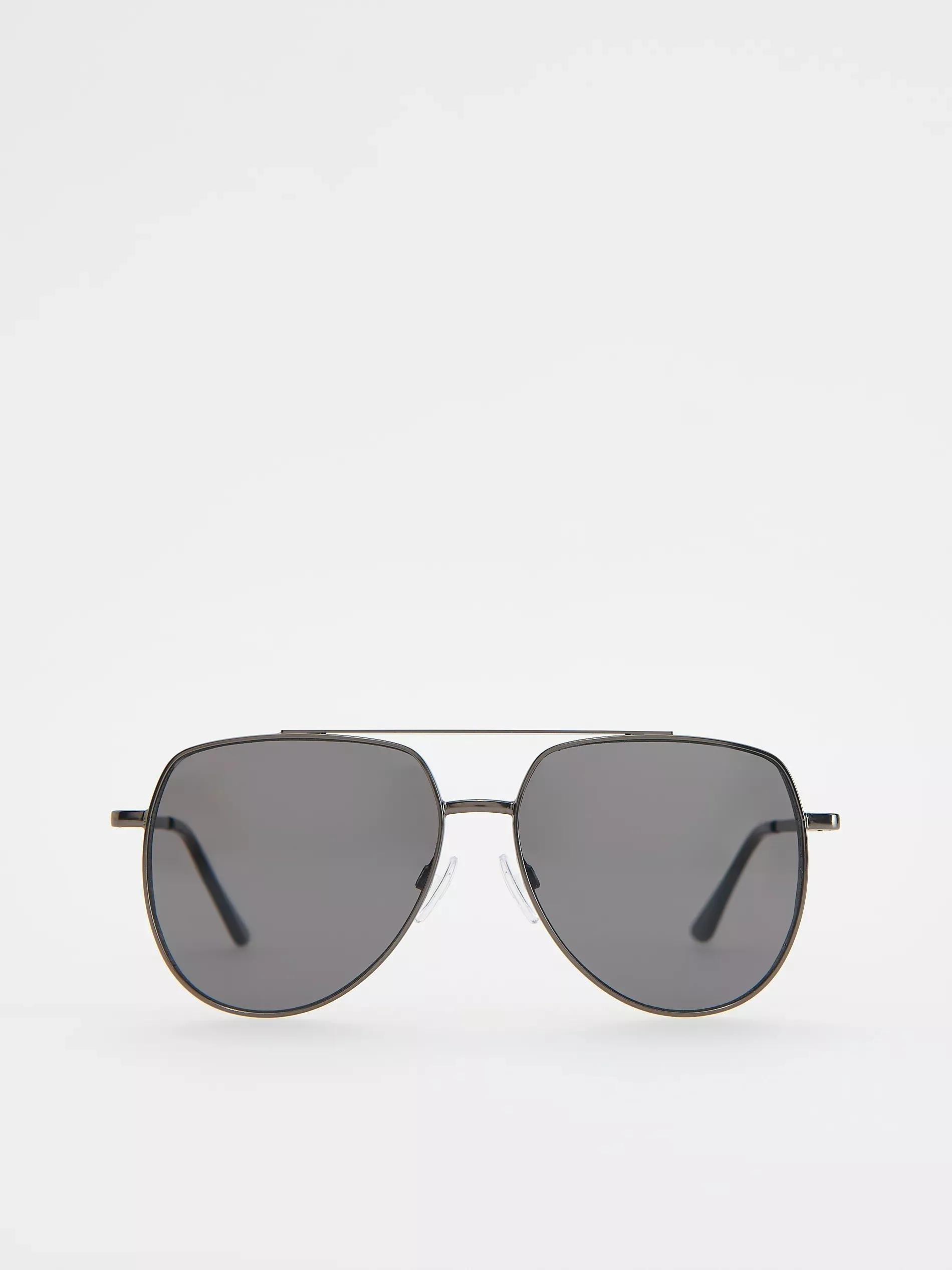 Black Aviator Sunglasses, Black, large image number 0