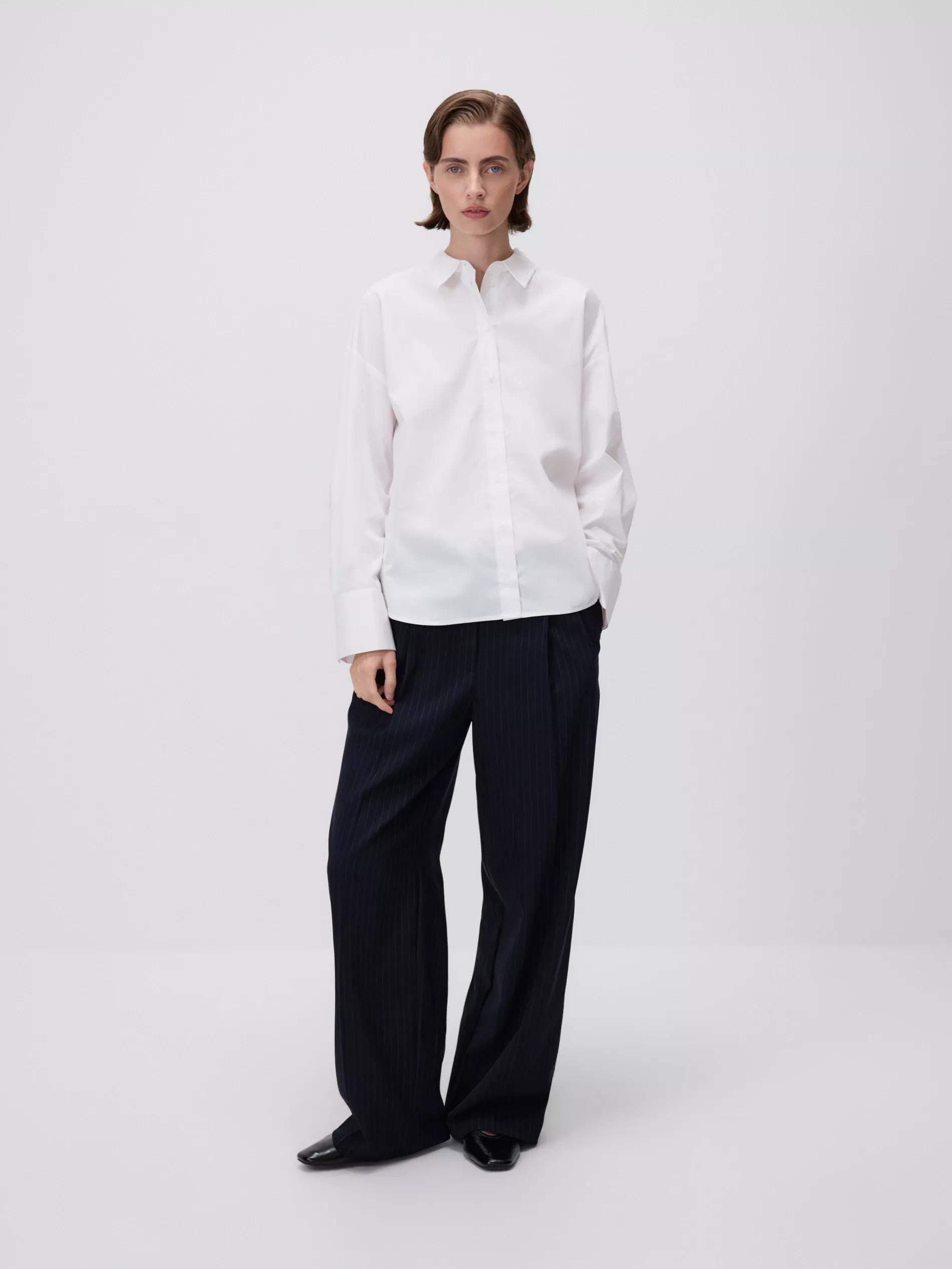 WHITE Cotton rich shirt, White, medium