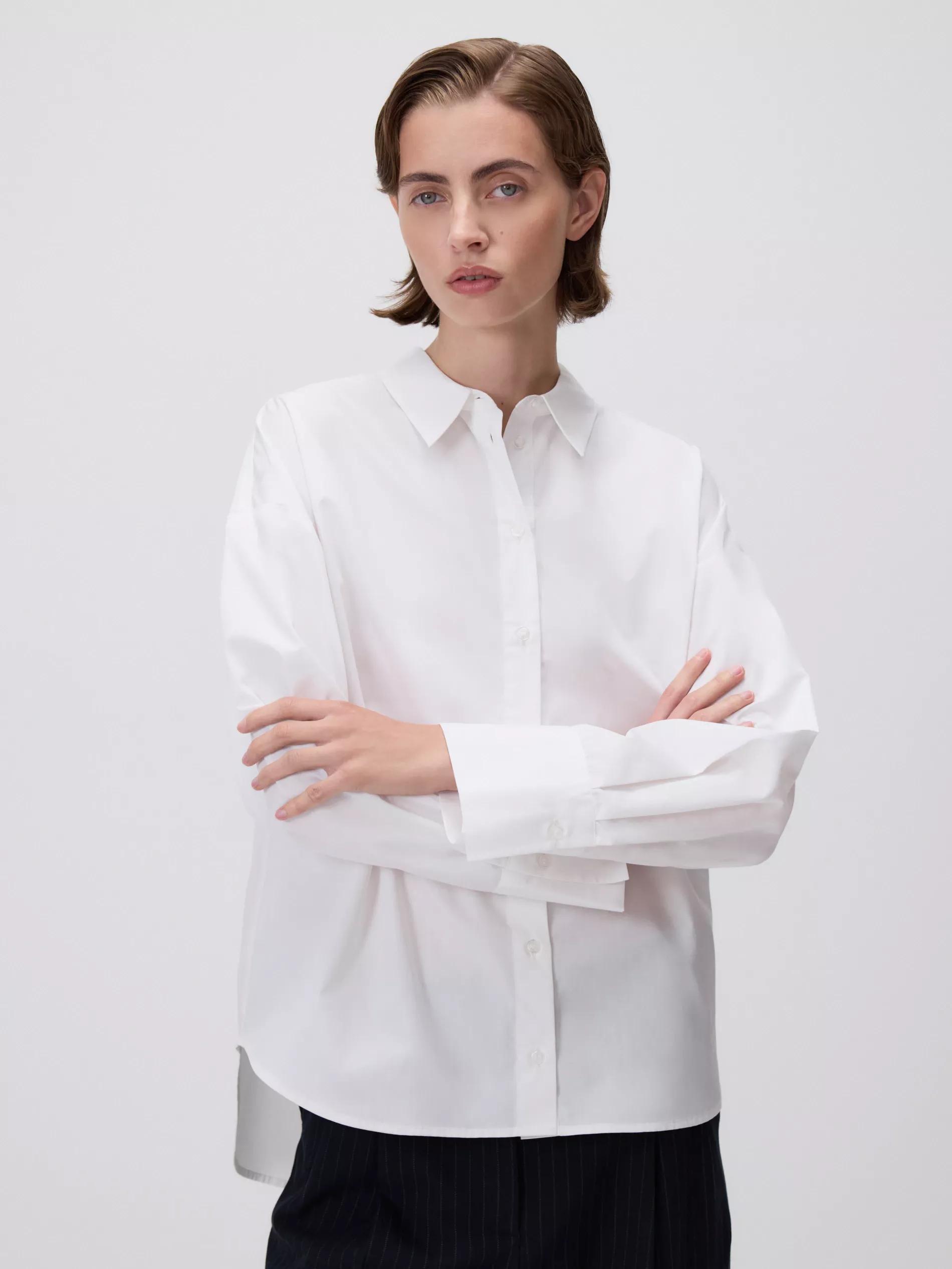 WHITE Cotton rich shirt, White, large image number 1