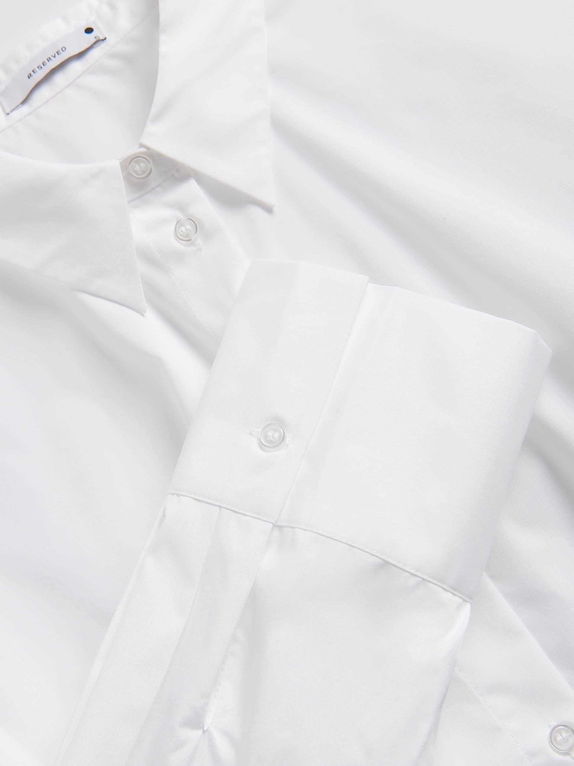 WHITE Cotton rich shirt, White, large image number 4
