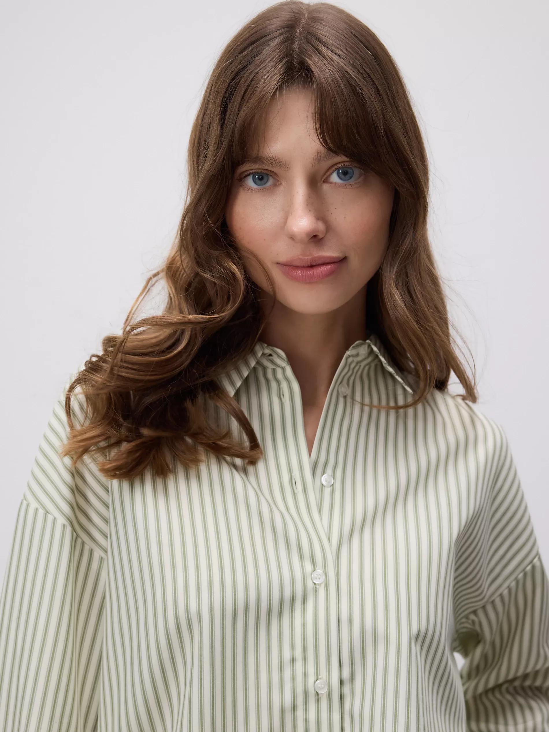 LIGHT GREEN Stripe shirt, Green, medium